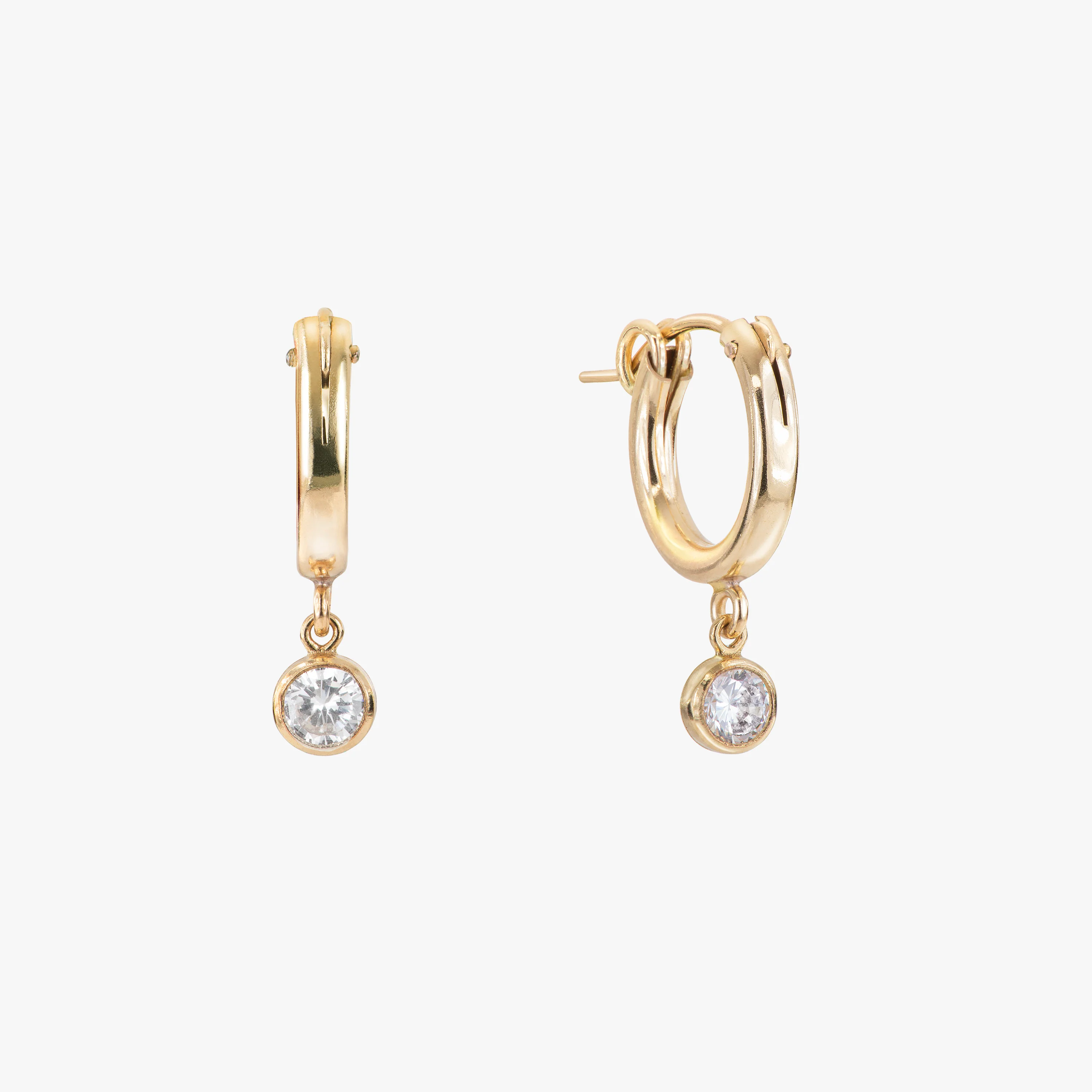 Sparkly Bezel Hoop Earrings