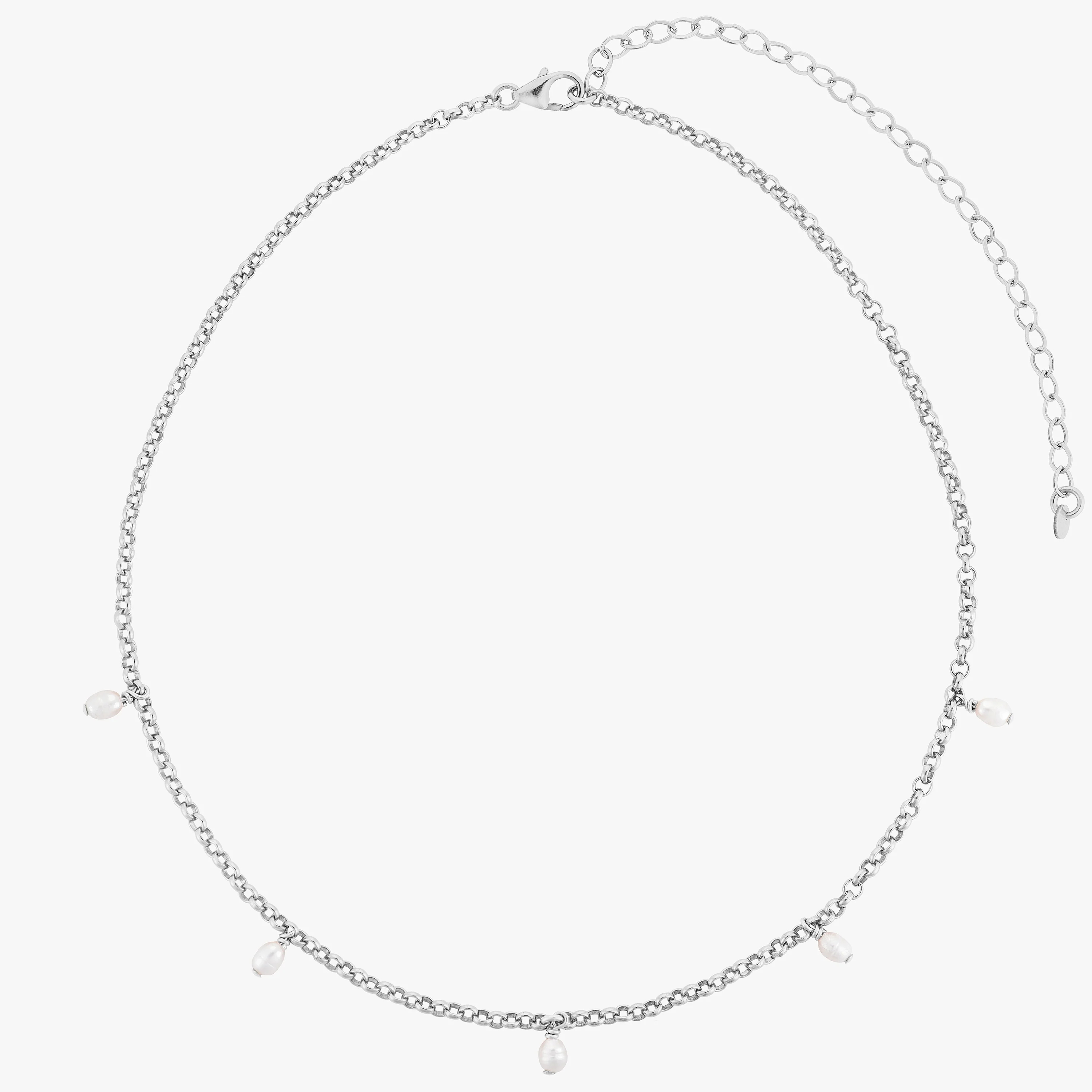 Tiny Pearly Rolo Chain Choker