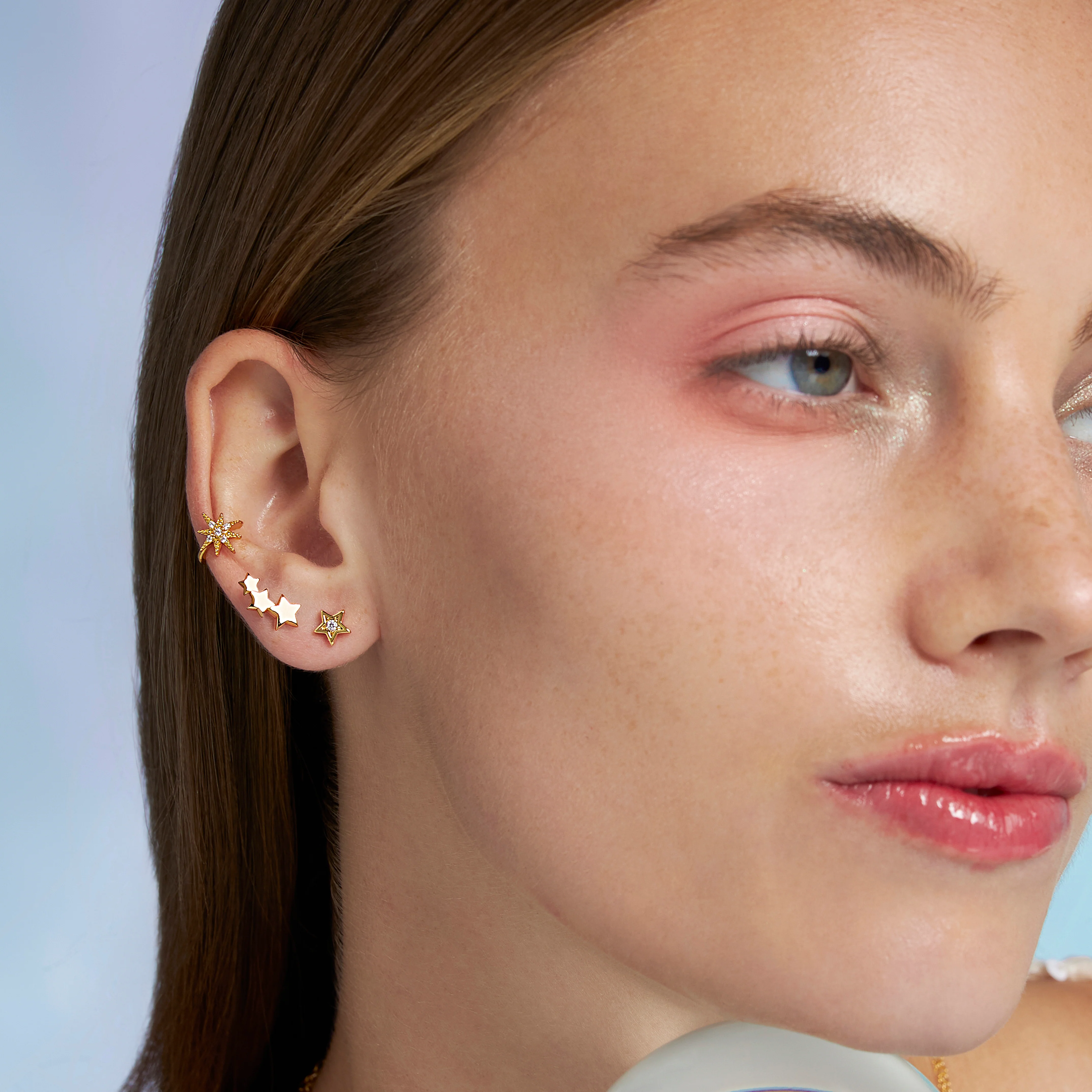 Triple Star Flatback Earring