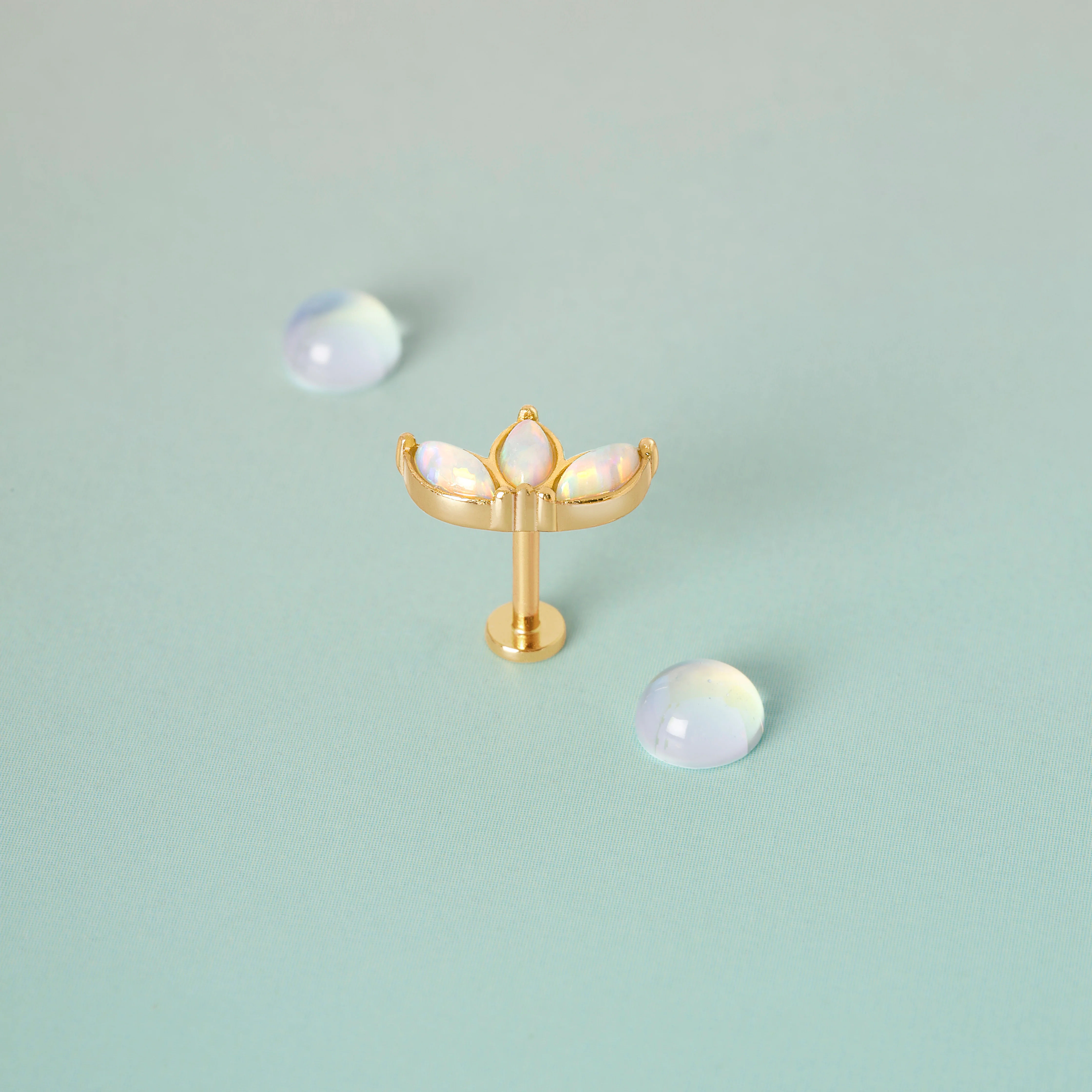Opal Trio Marquise Flatback Earring