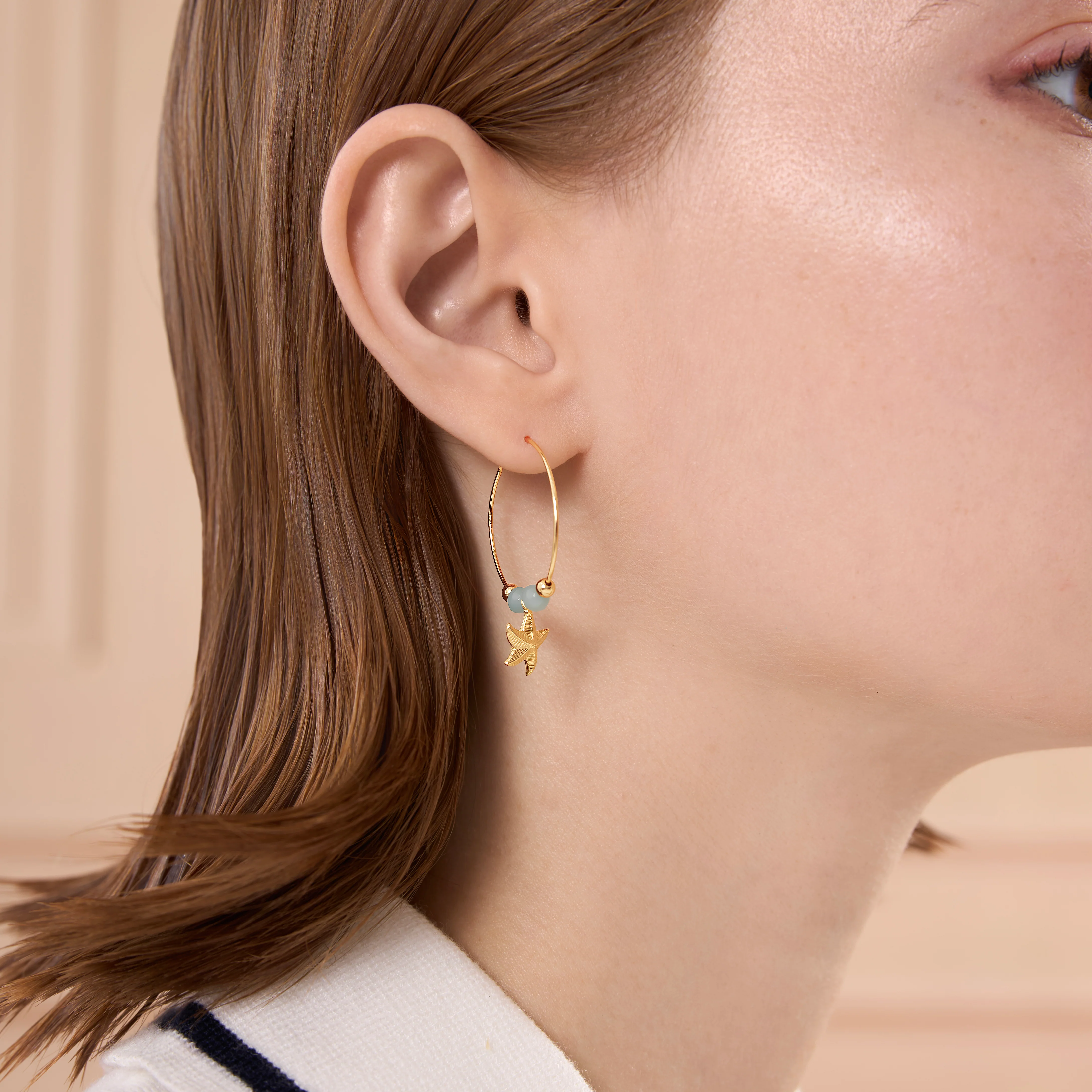 Azure Seashore Hoop Earrings