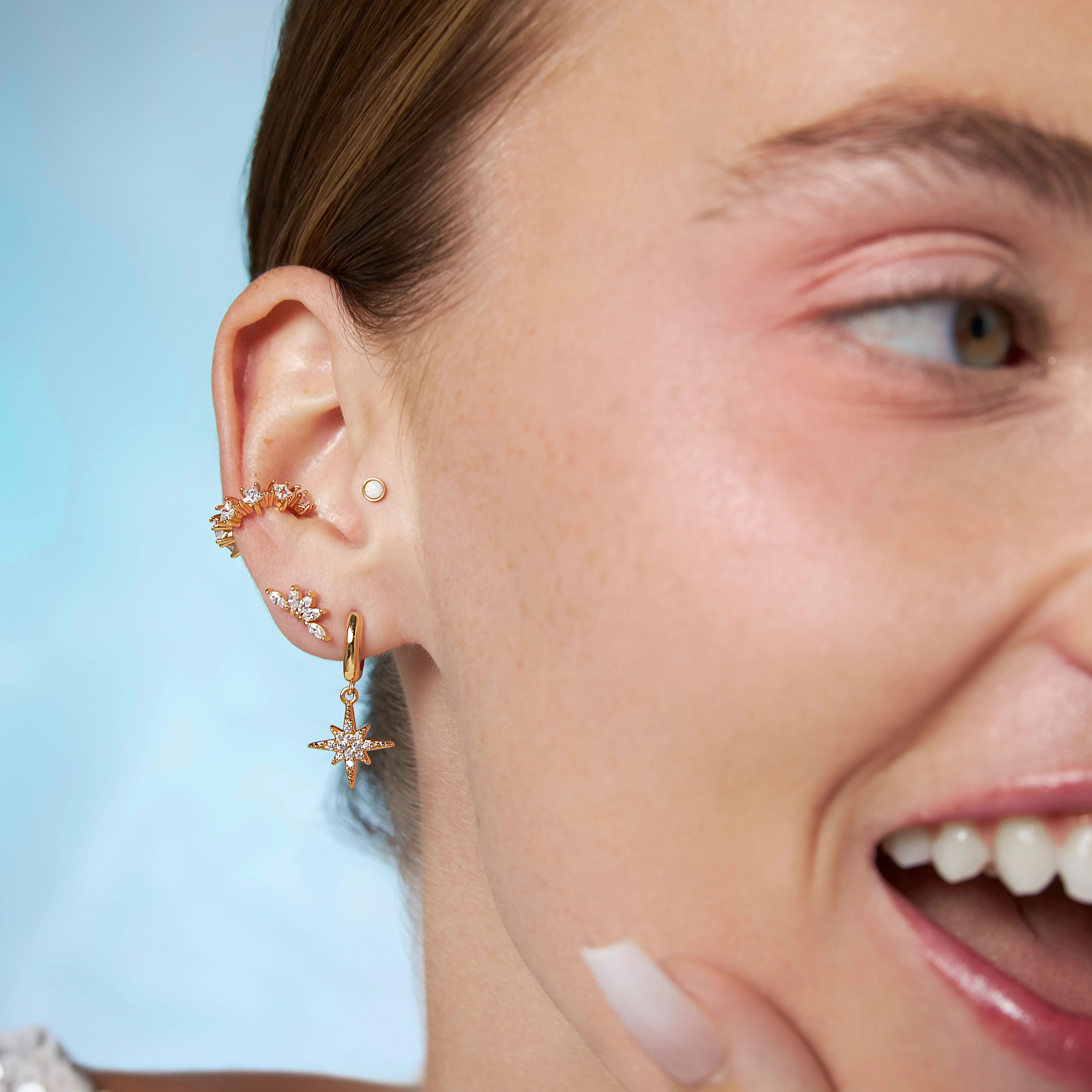 Opal Bezel Flatback Earring