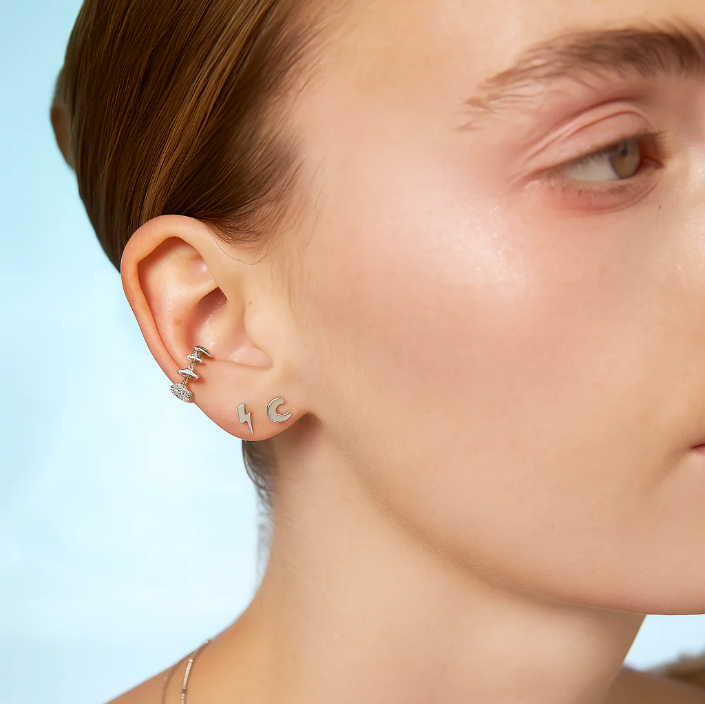 Crescent Moon Flatback Earring