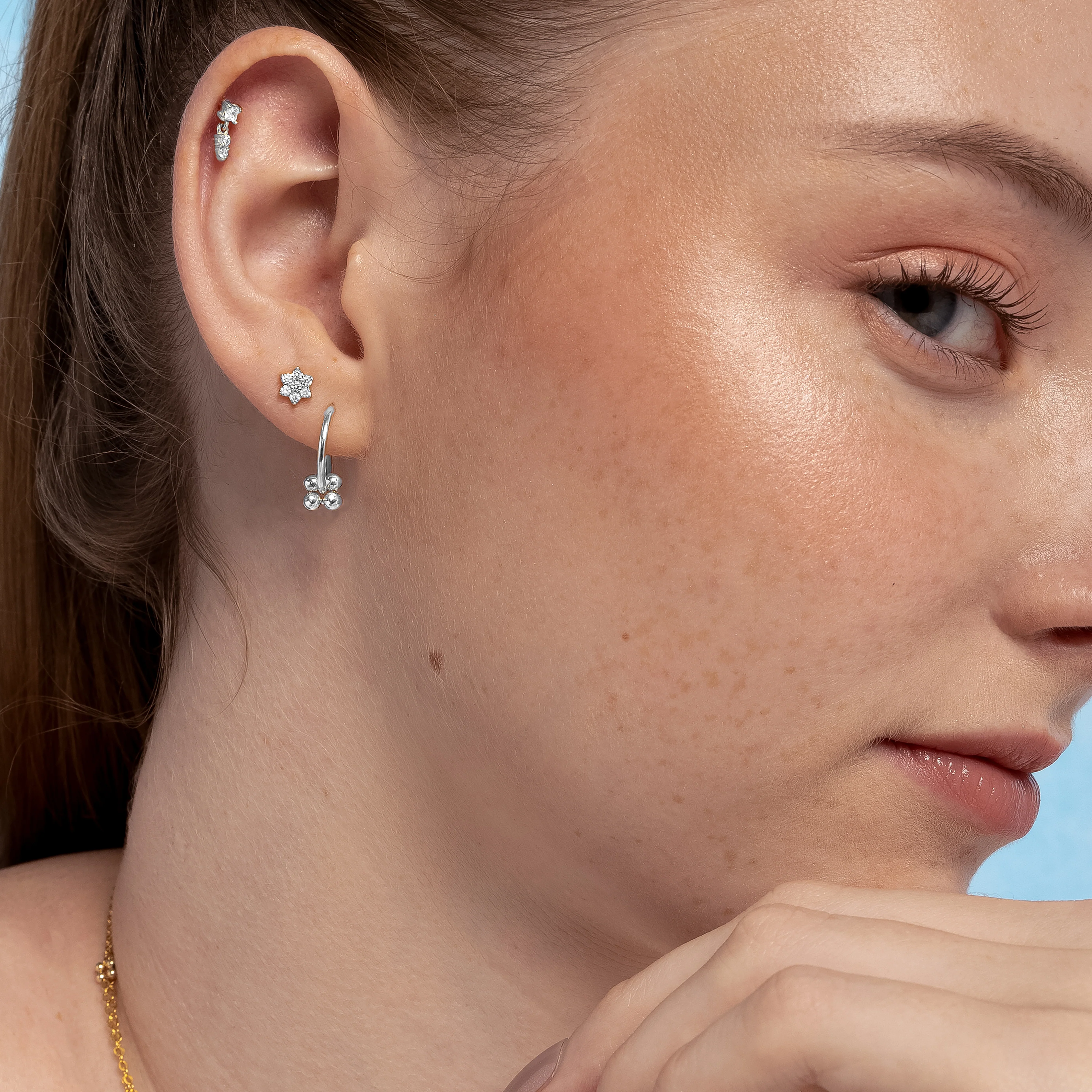 Garden Petal Beaded Hoop Earrings