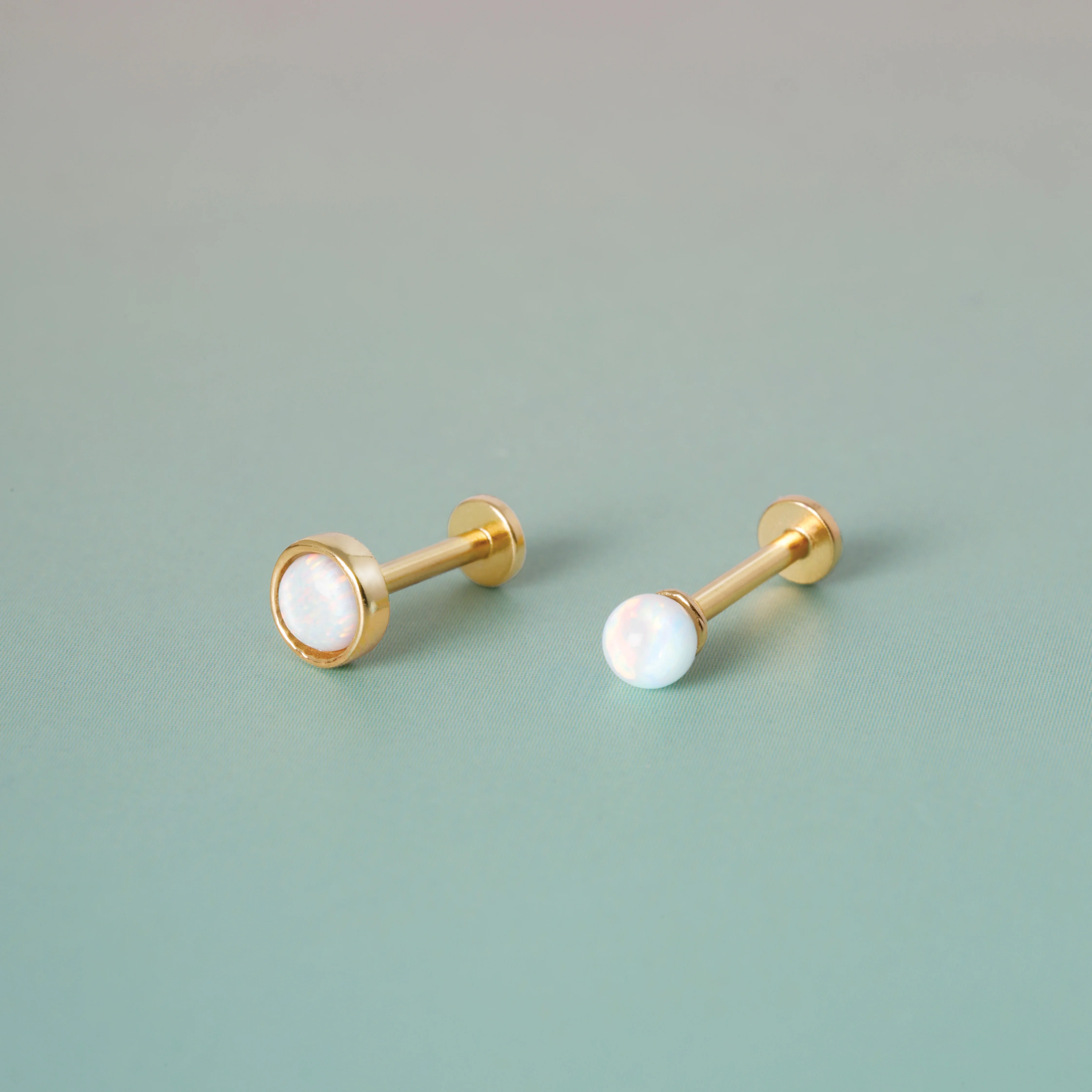 Opal Bezel Flatback Earring
