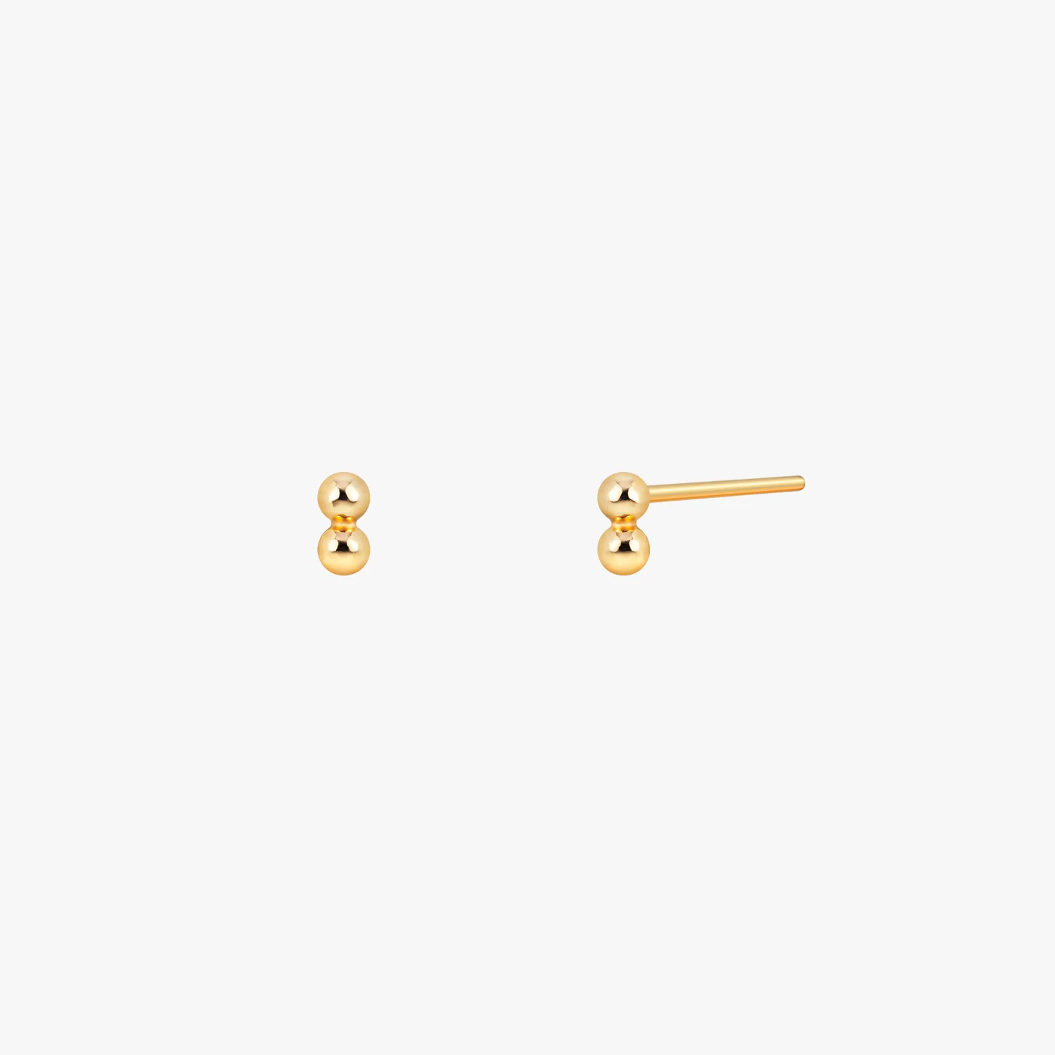 Mini Double Dot Bar Stud Earrings