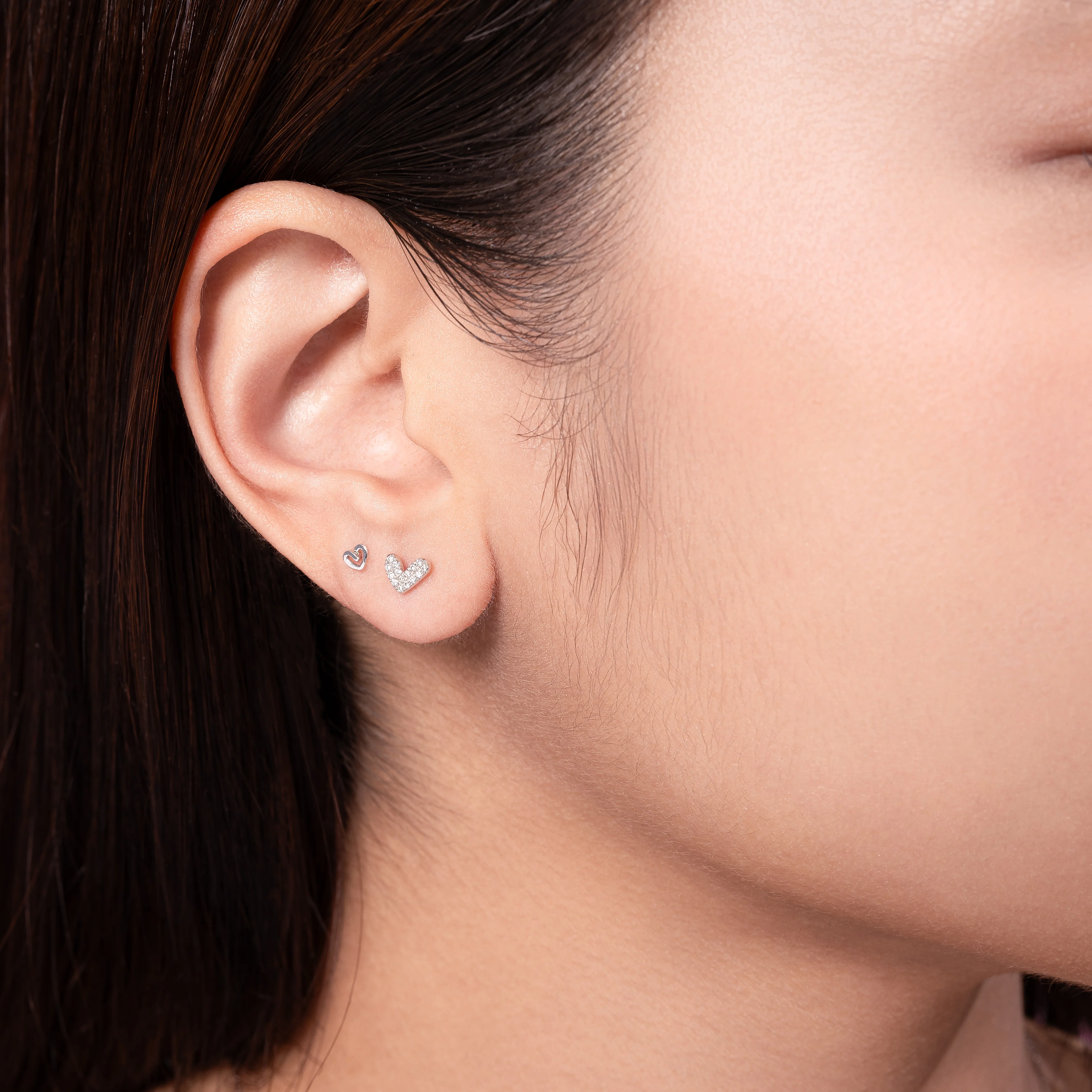 14K Solid Gold AdmireMe Diamond Flatback Earring