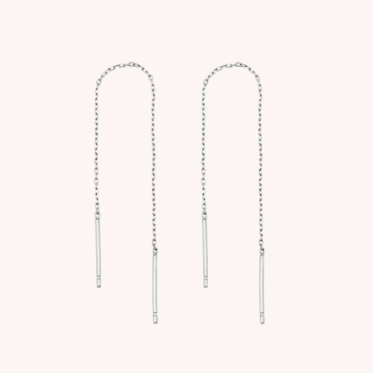 14K Solid White Gold Minimal Ear Threader