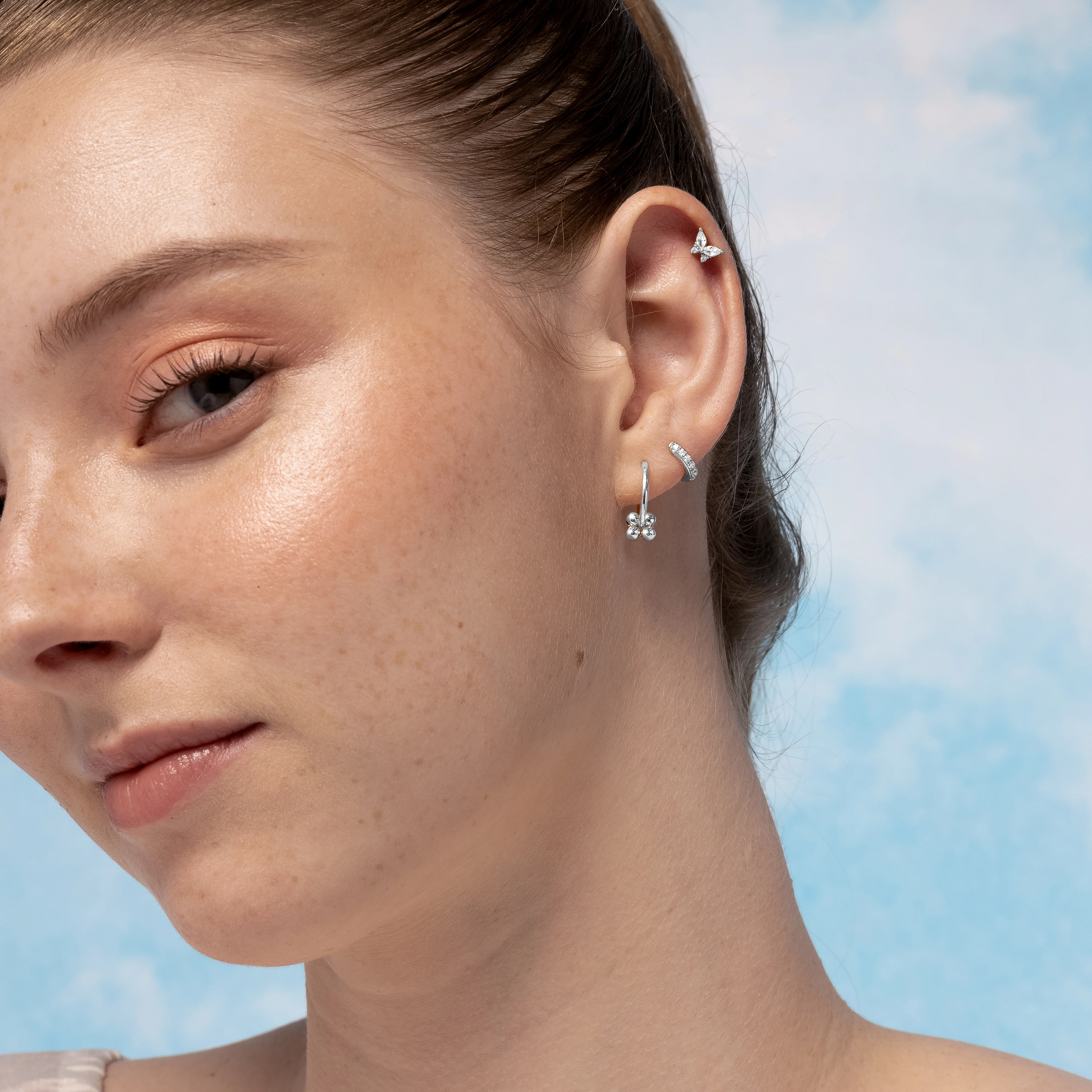 Garden Petal Beaded Hoop Earrings