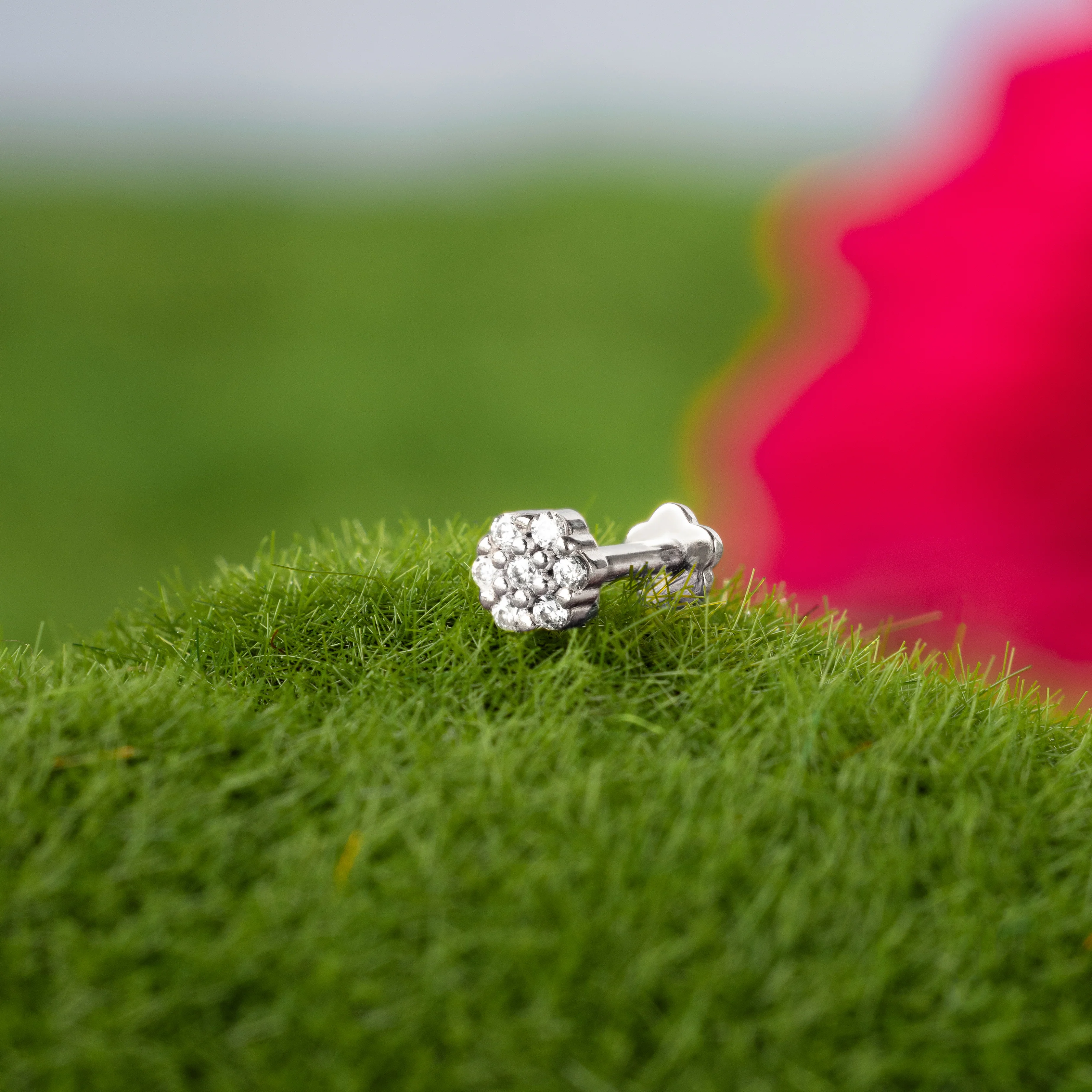 14K Solid Gold Mini Honeycomb Flatback Earring