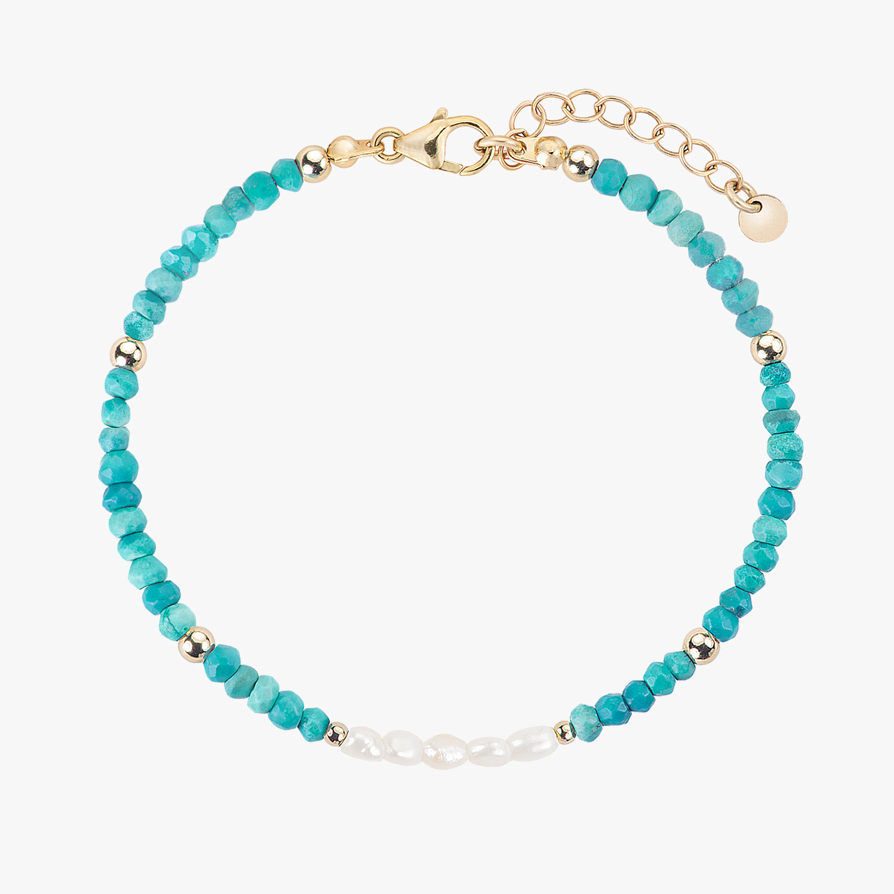 Turquoise Wave Pearly Beaded Bracelet