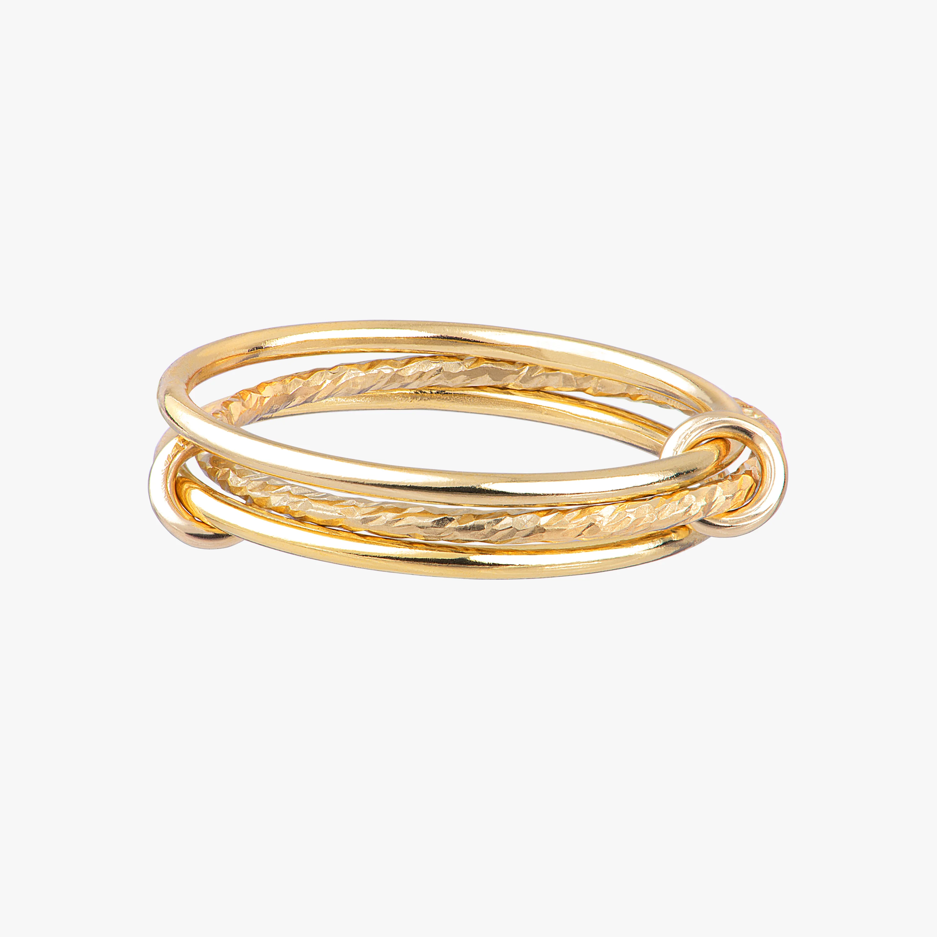 Textured Minimal Linked Stacker Ring