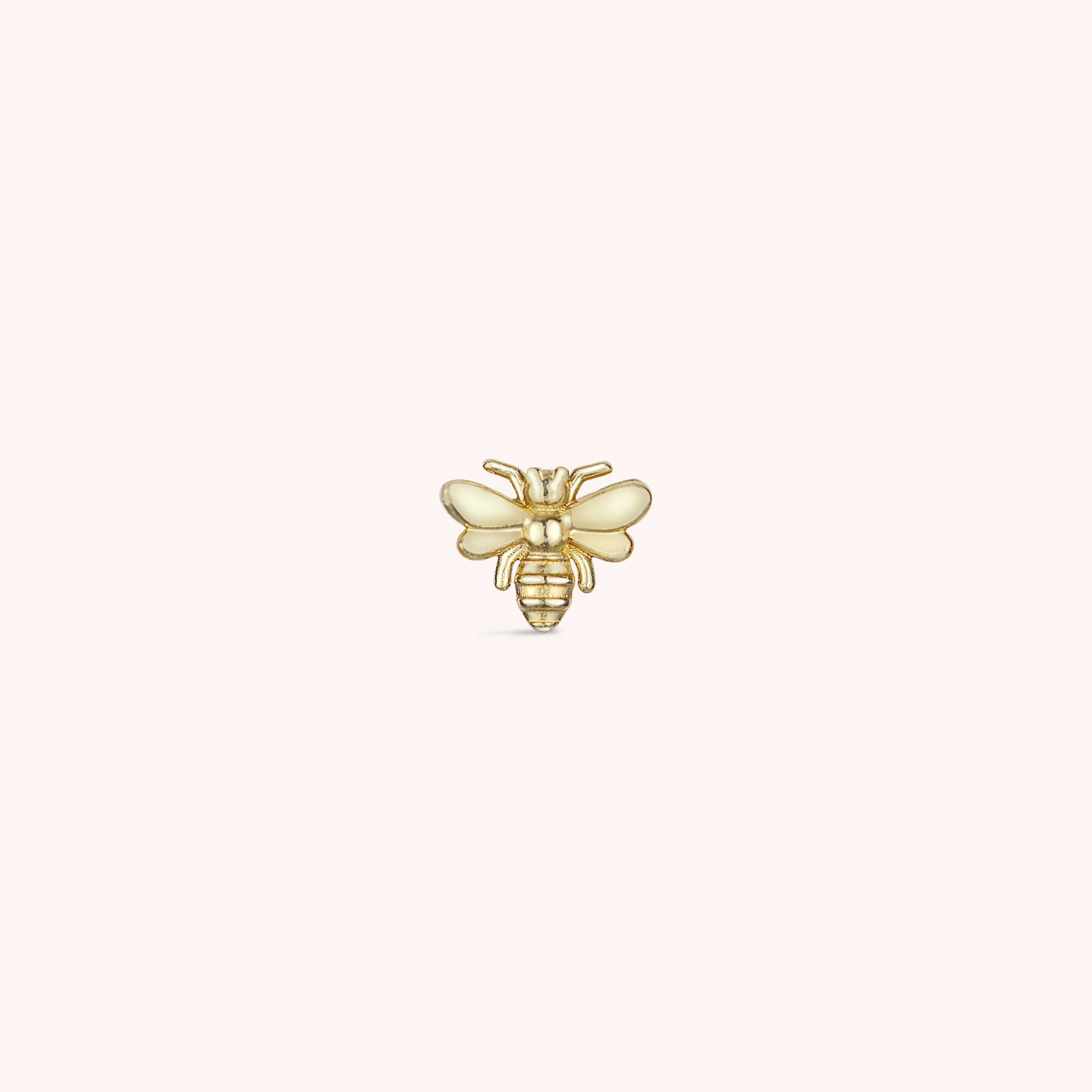 14K Solid Gold Bumblebee Flatback Earring