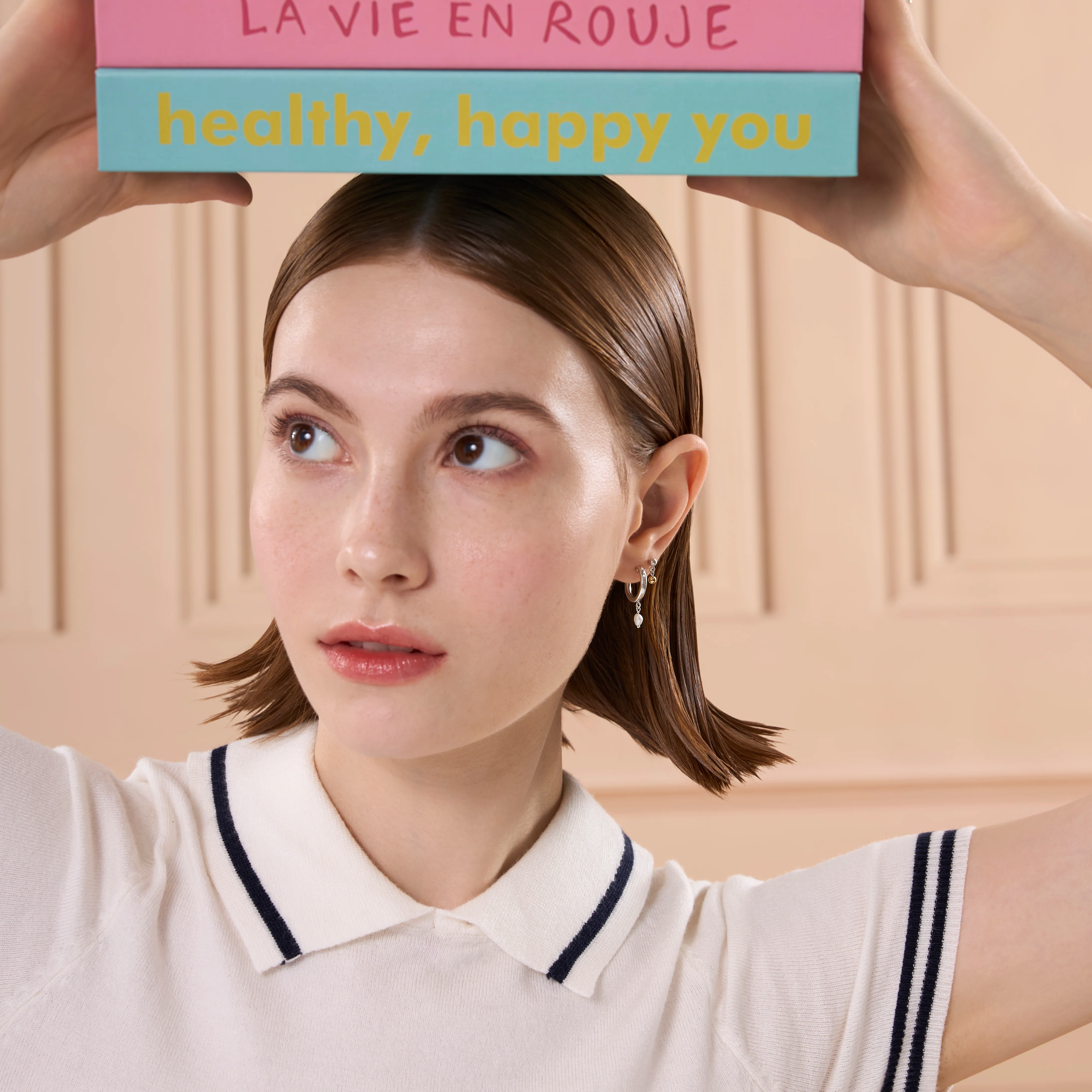 Mini Ball Two Tone Stud Earrings