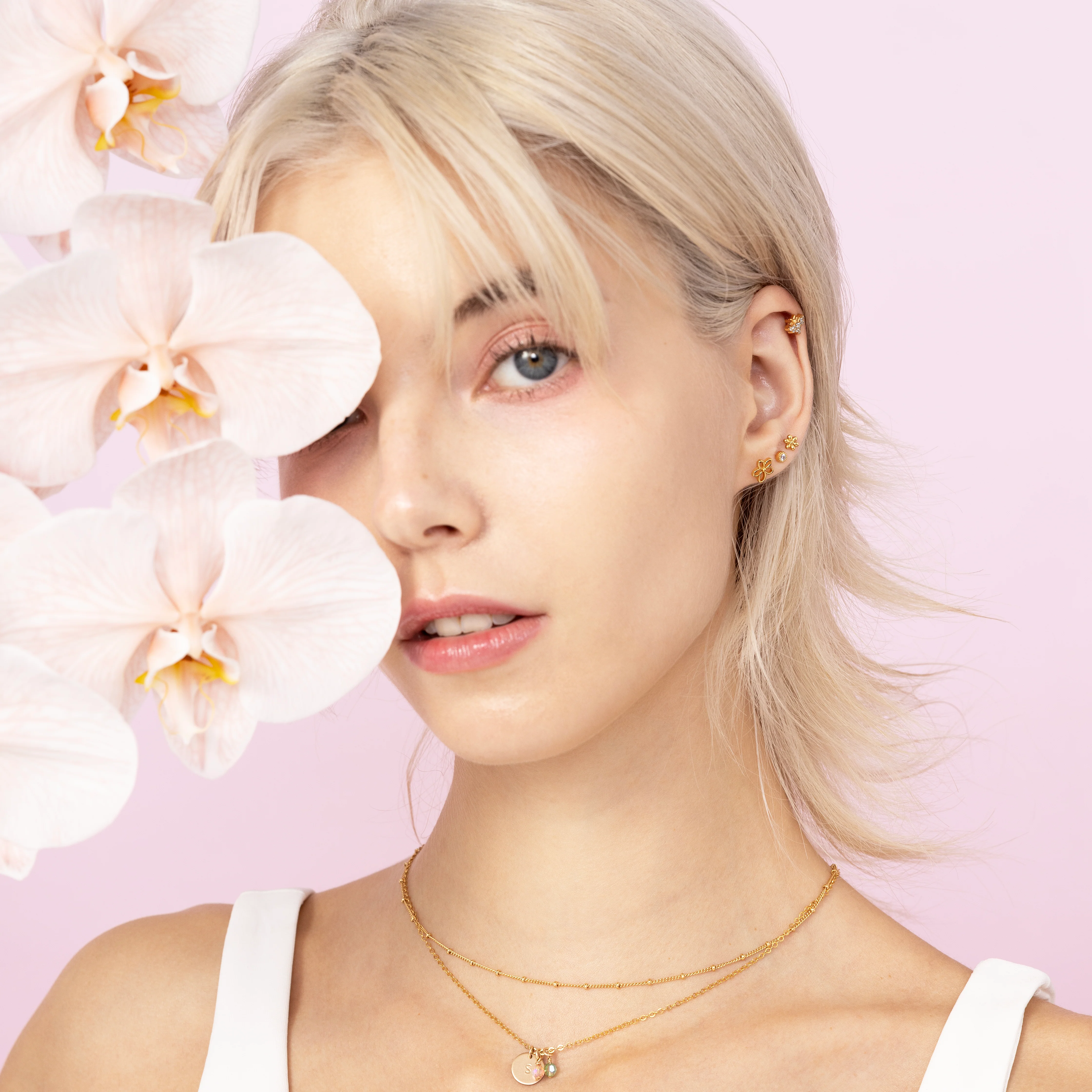 Blooming Flower Flatback Earring