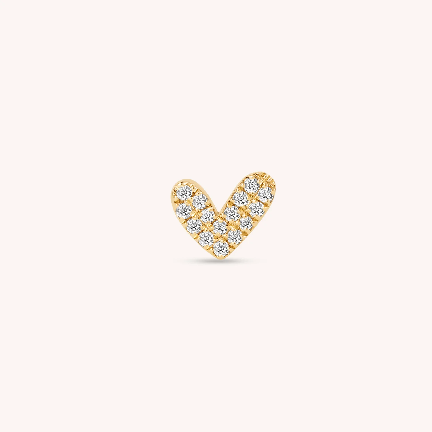 14K Solid Gold AdmireMe Diamond Flatback Earring