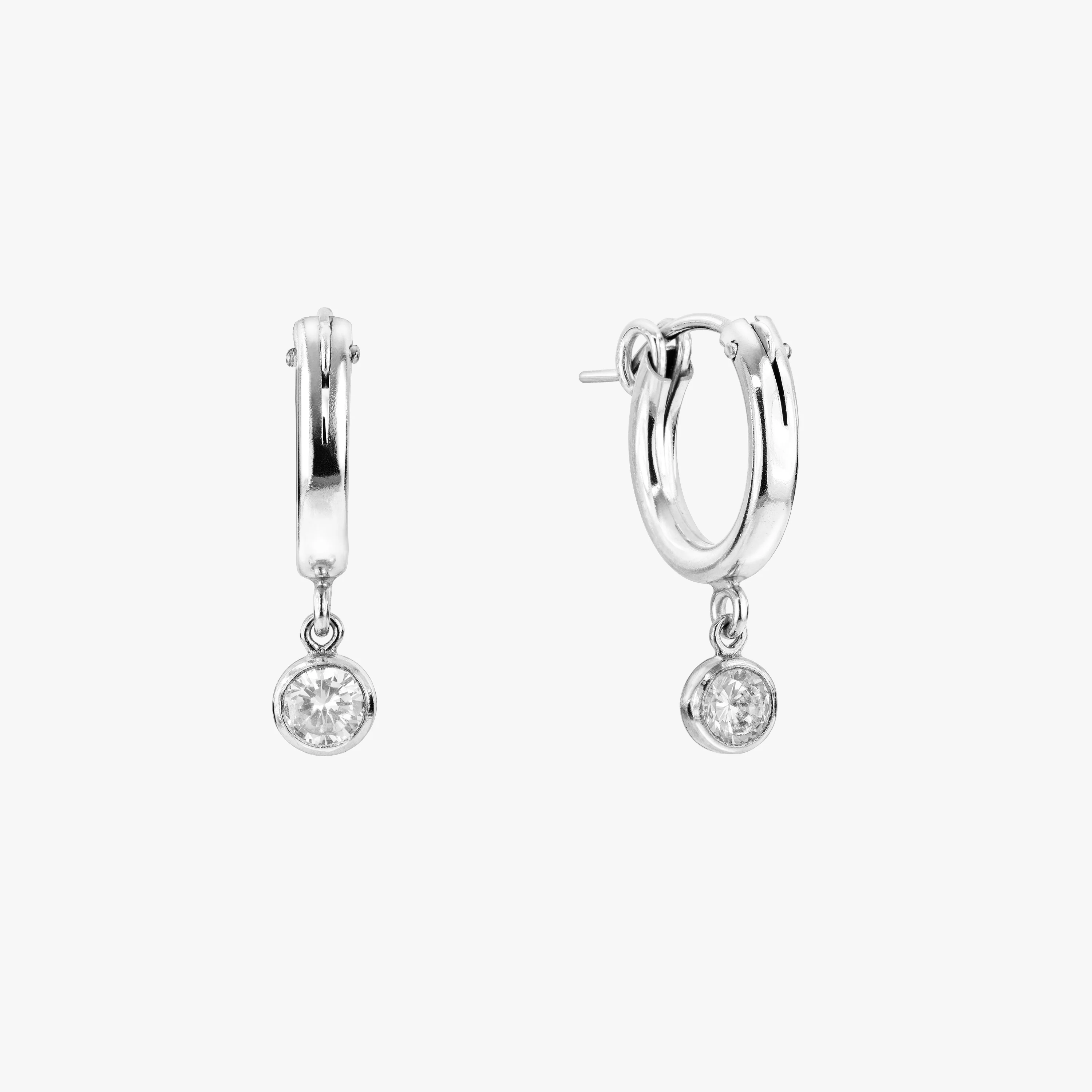 Sparkly Bezel Hoop Earrings