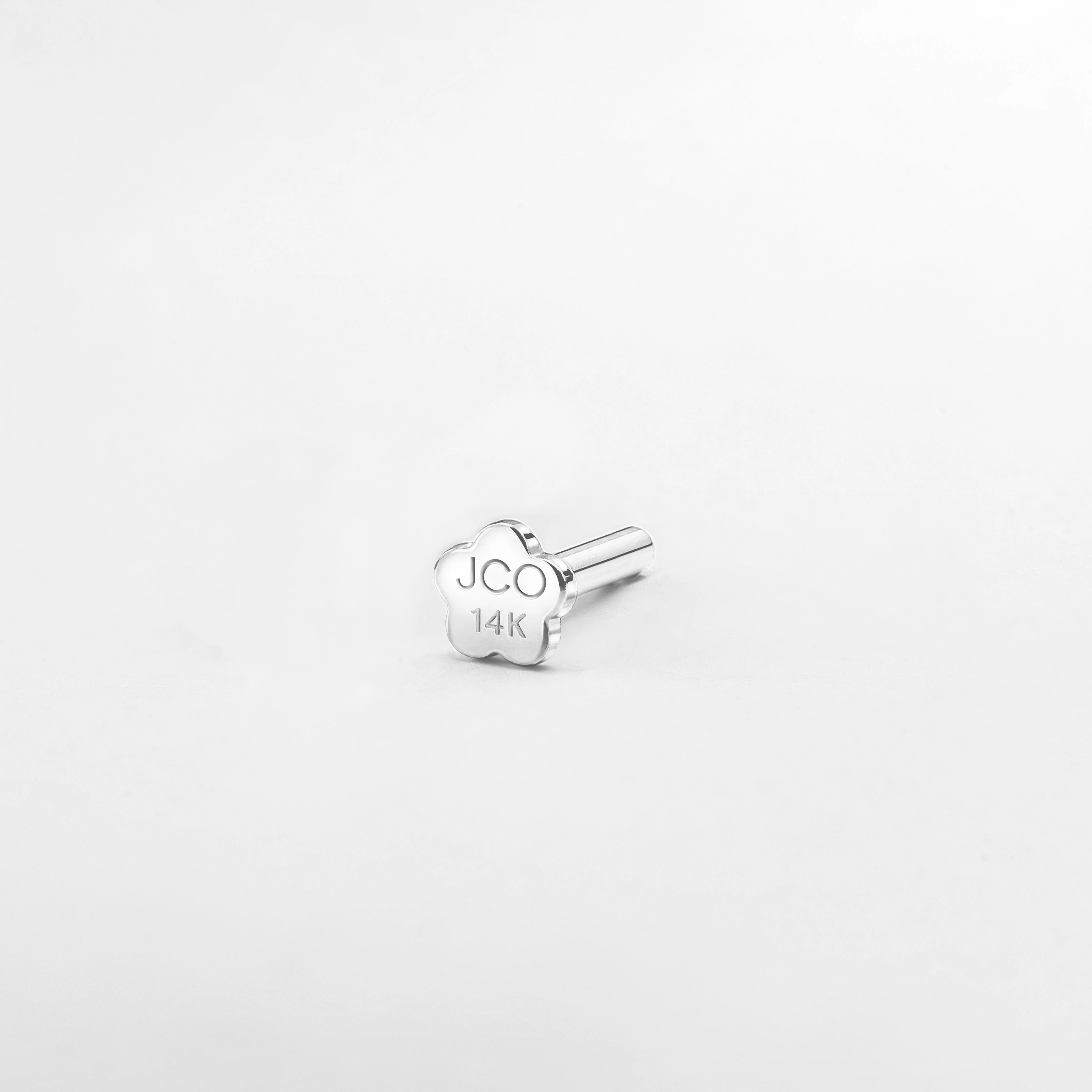 14K Solid Gold Freshwater Pearl Ice Cream Cone Flatback Earring