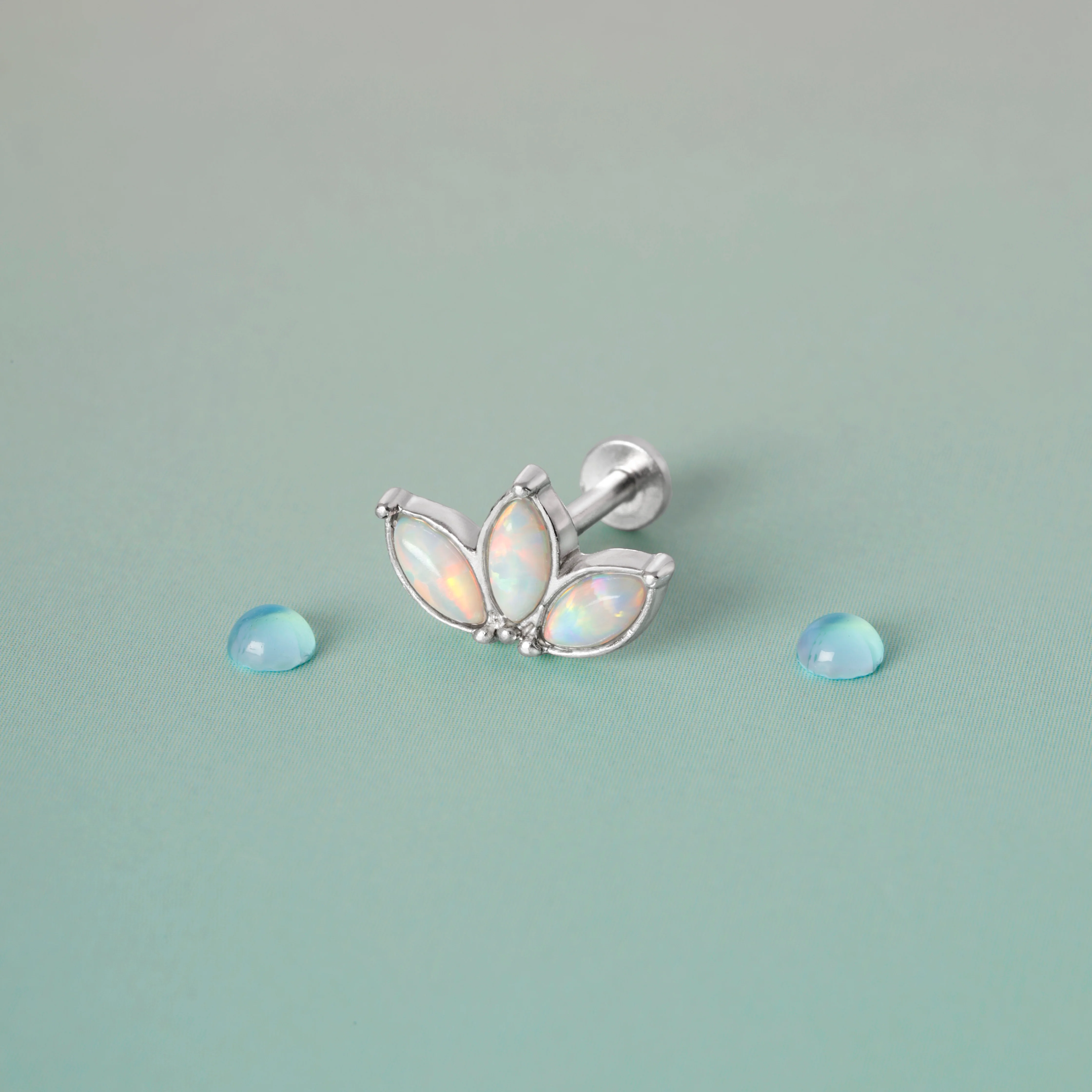 Opal Trio Marquise Flatback Earring