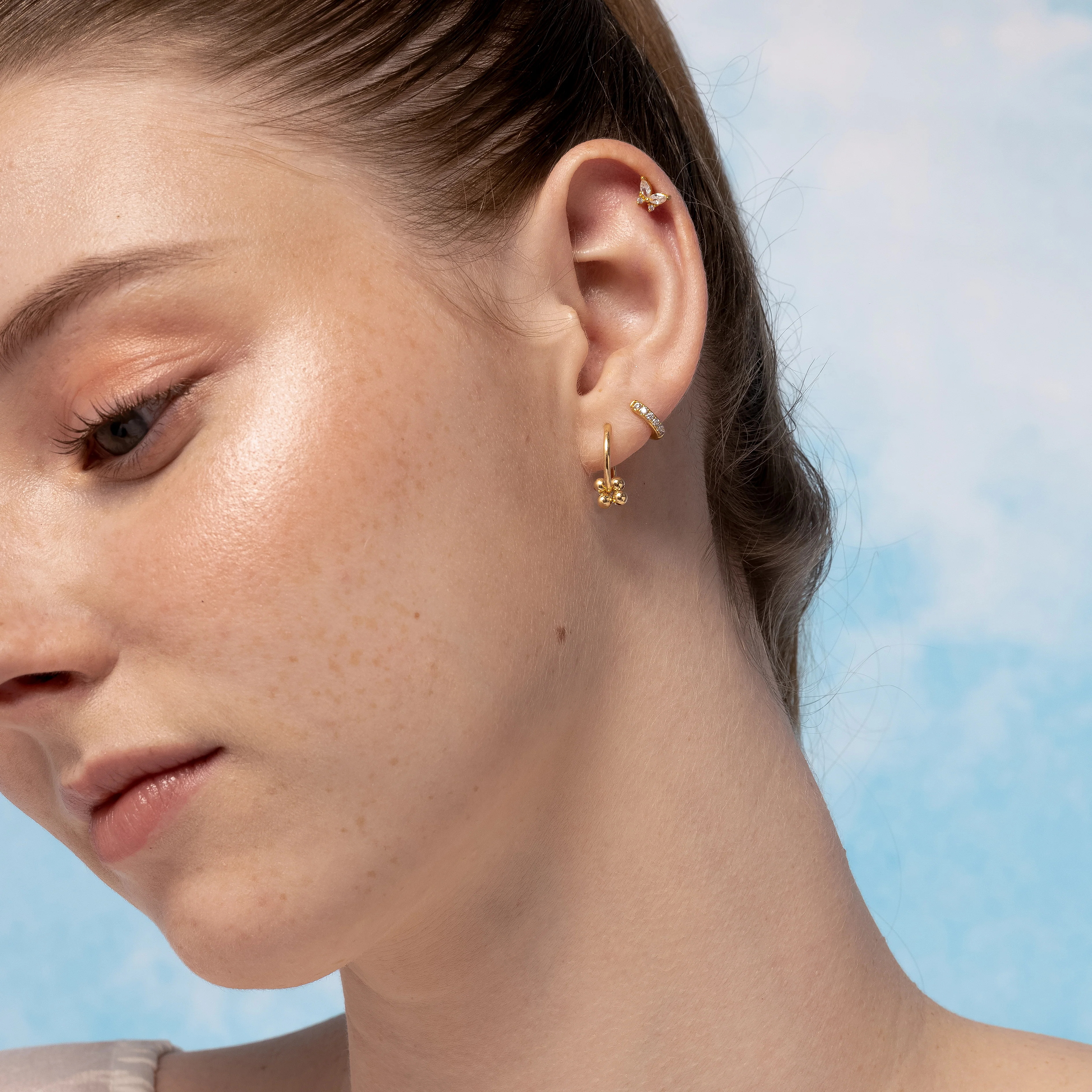 Garden Petal Beaded Hoop Earrings