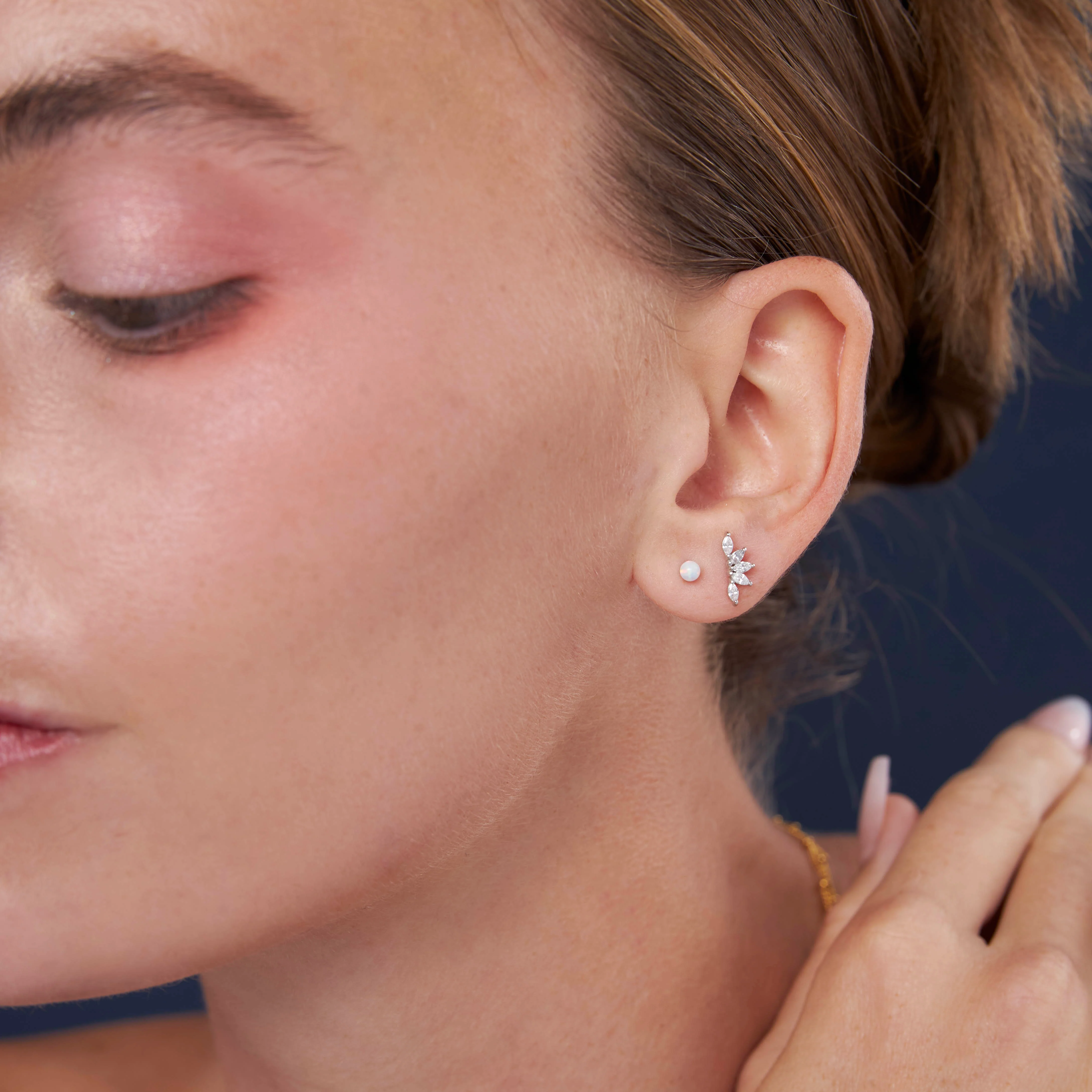 Opal Ball Flatback Earring