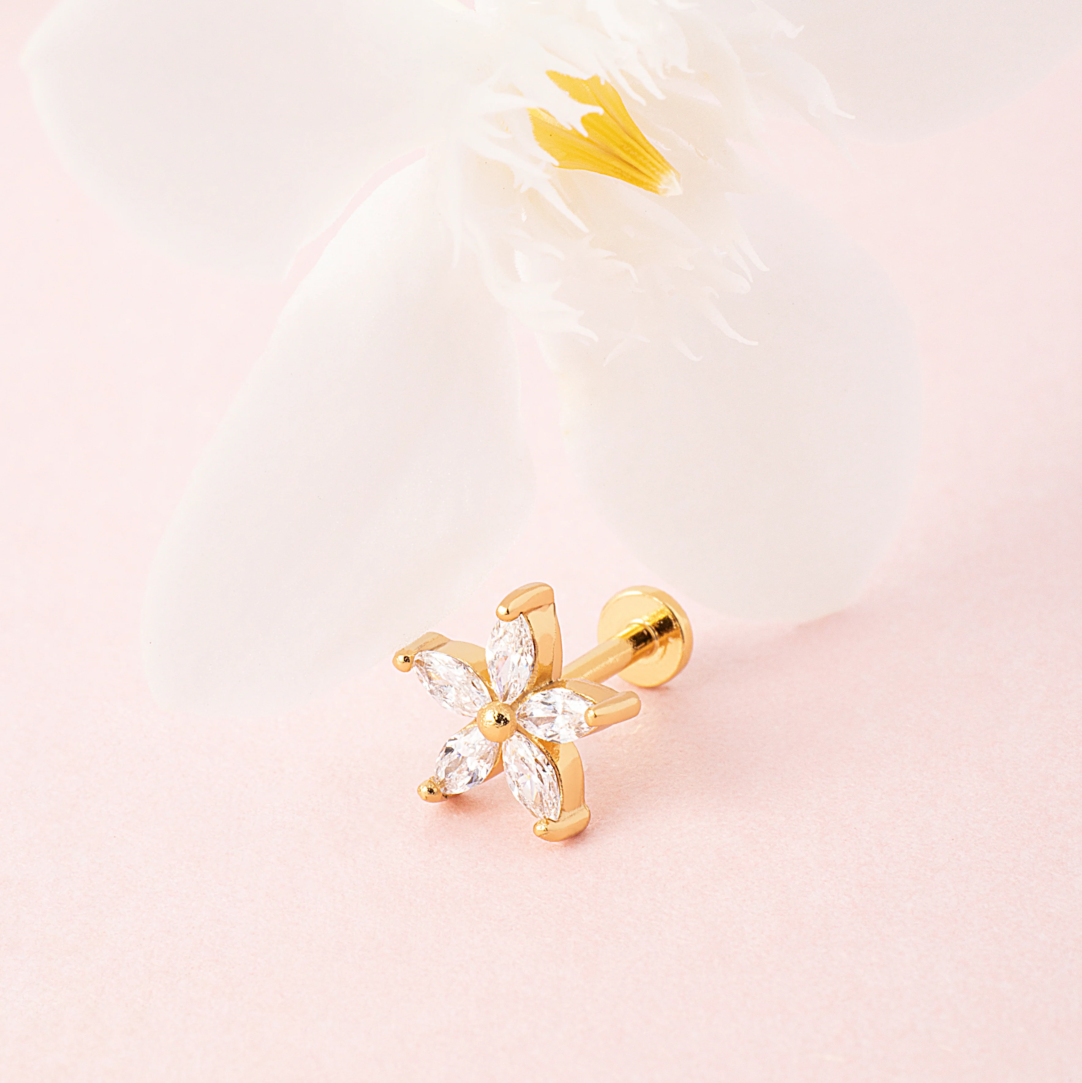 Marquise Bloom Flatback Earring