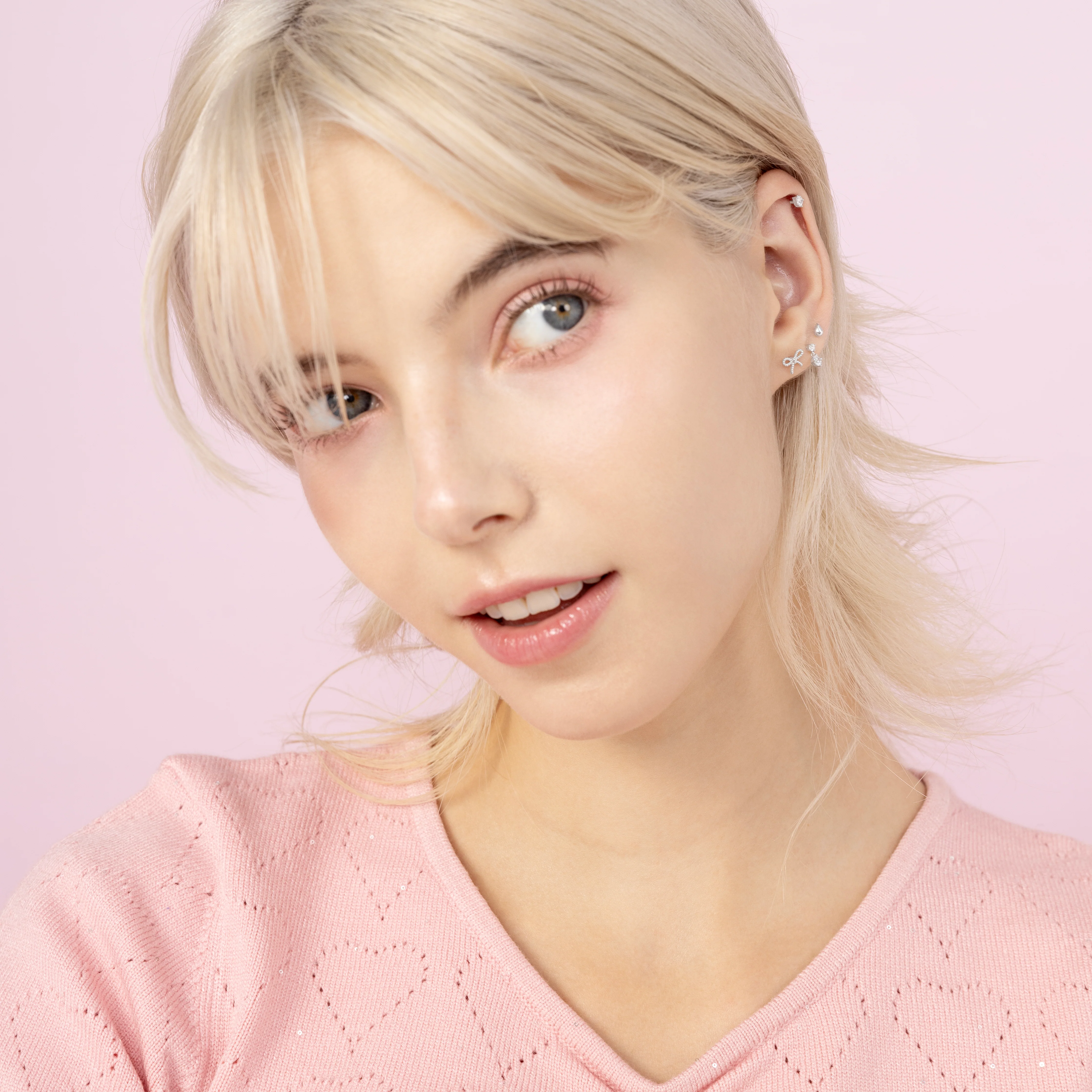 14K Solid Gold Micro Drip Flatback Earring