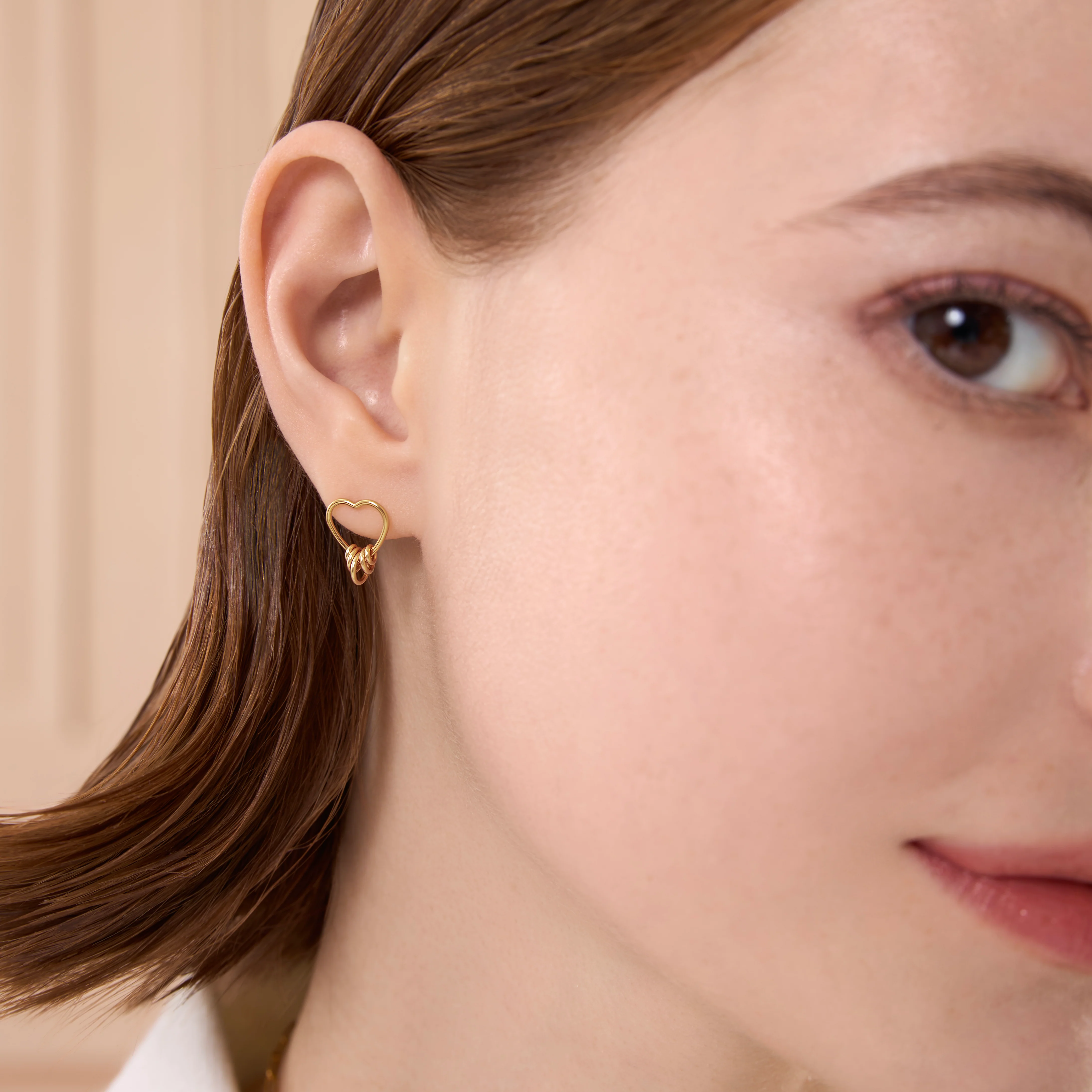 Punk Heart Charm Stud Earrings