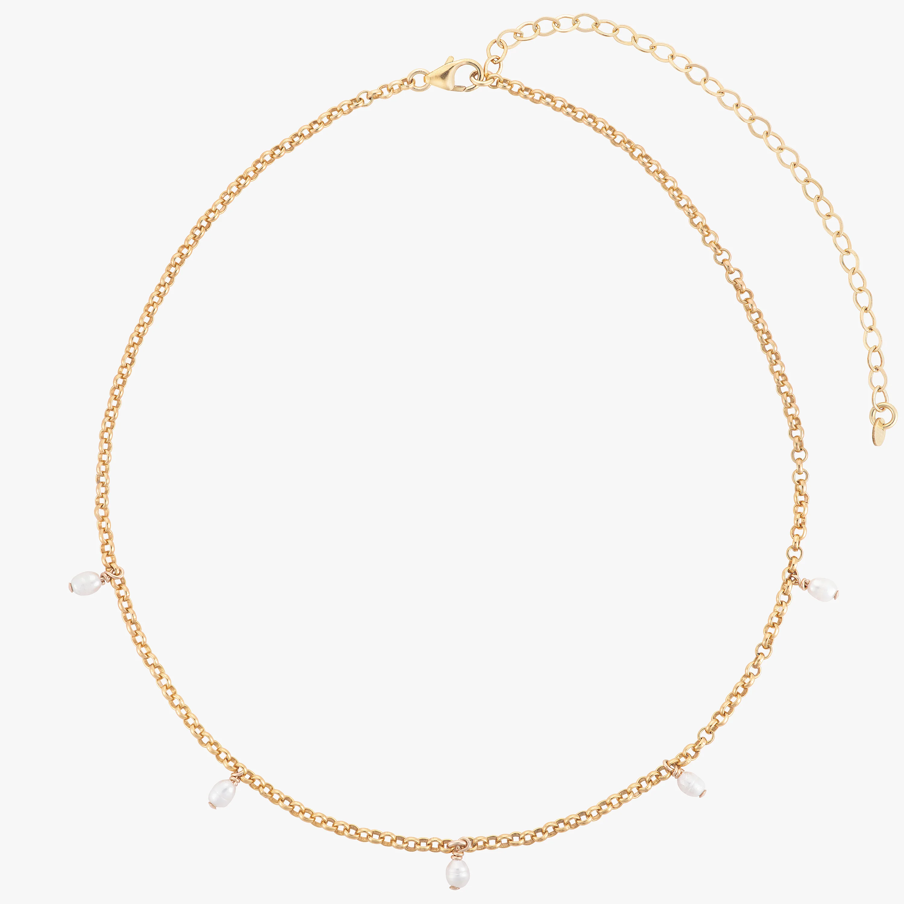 Tiny Pearly Rolo Chain Choker
