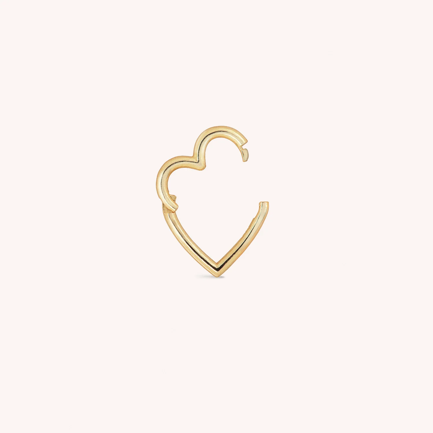 14K Solid Gold Love Loop Clicker Hoop