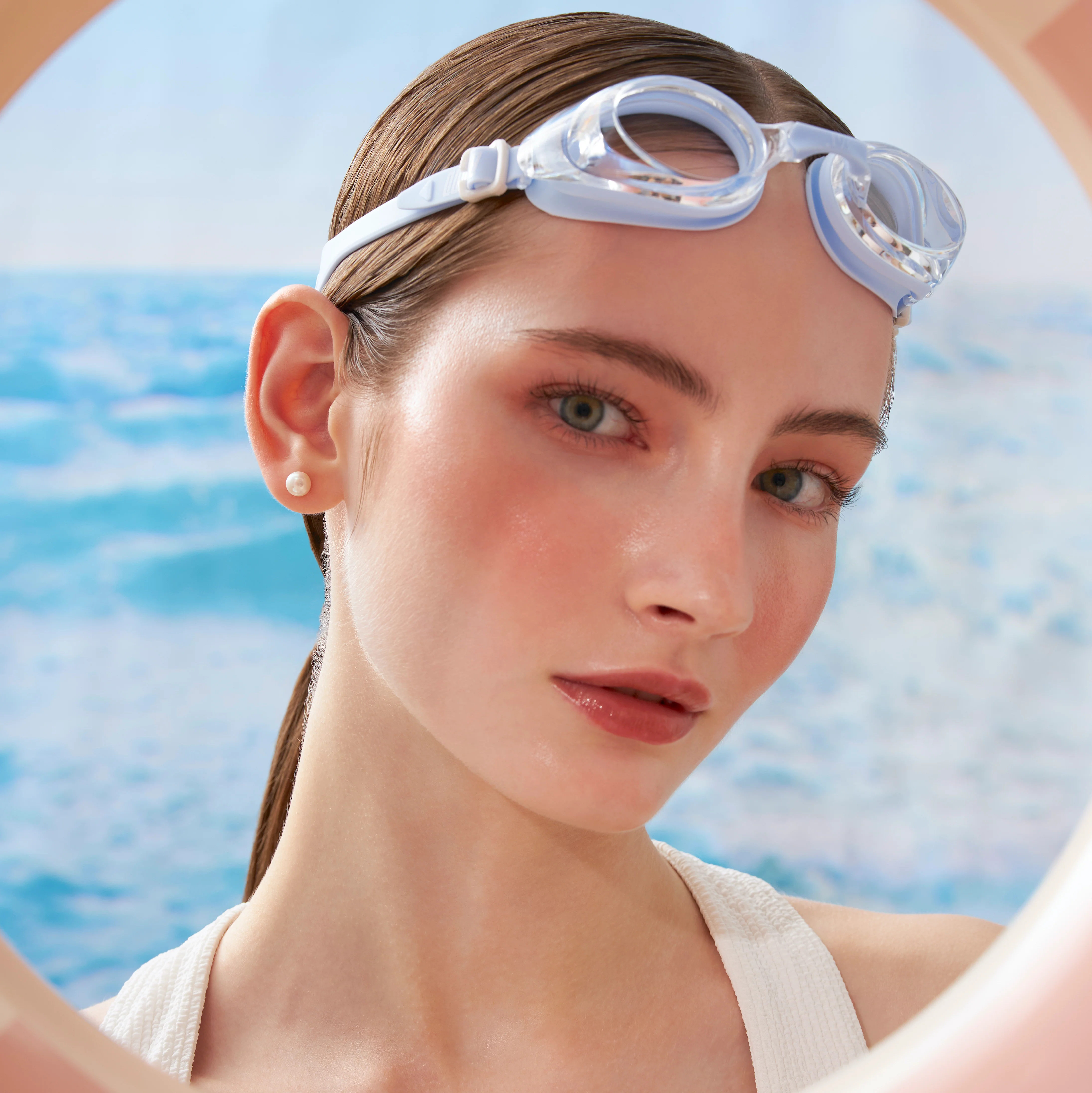 14K Solid Gold Timeless Freshwater Button Pearl Stud Earring 8mm