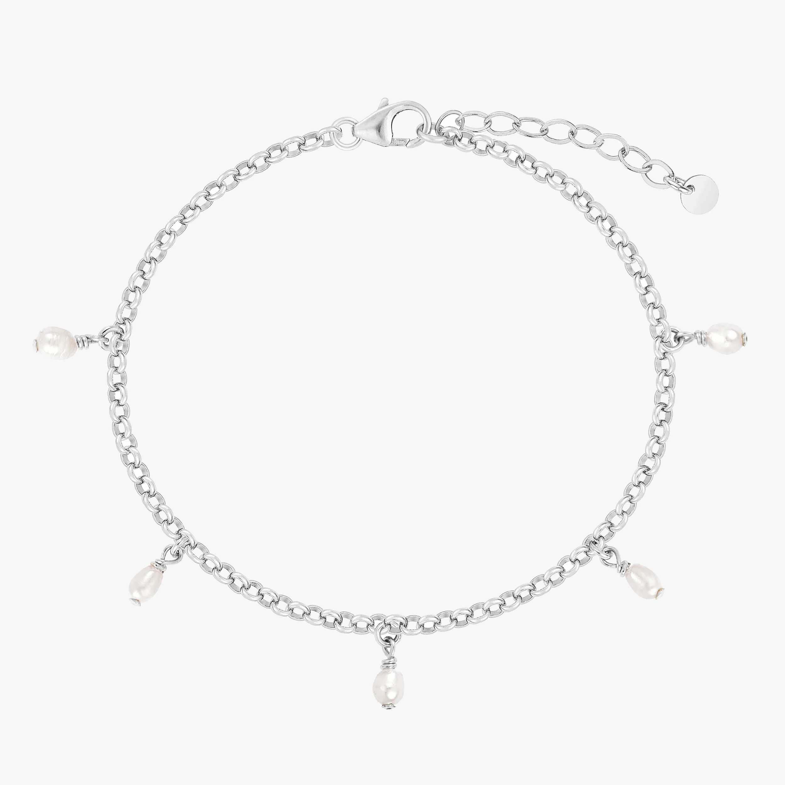 Tiny Pearly Rolo Chain Bracelet