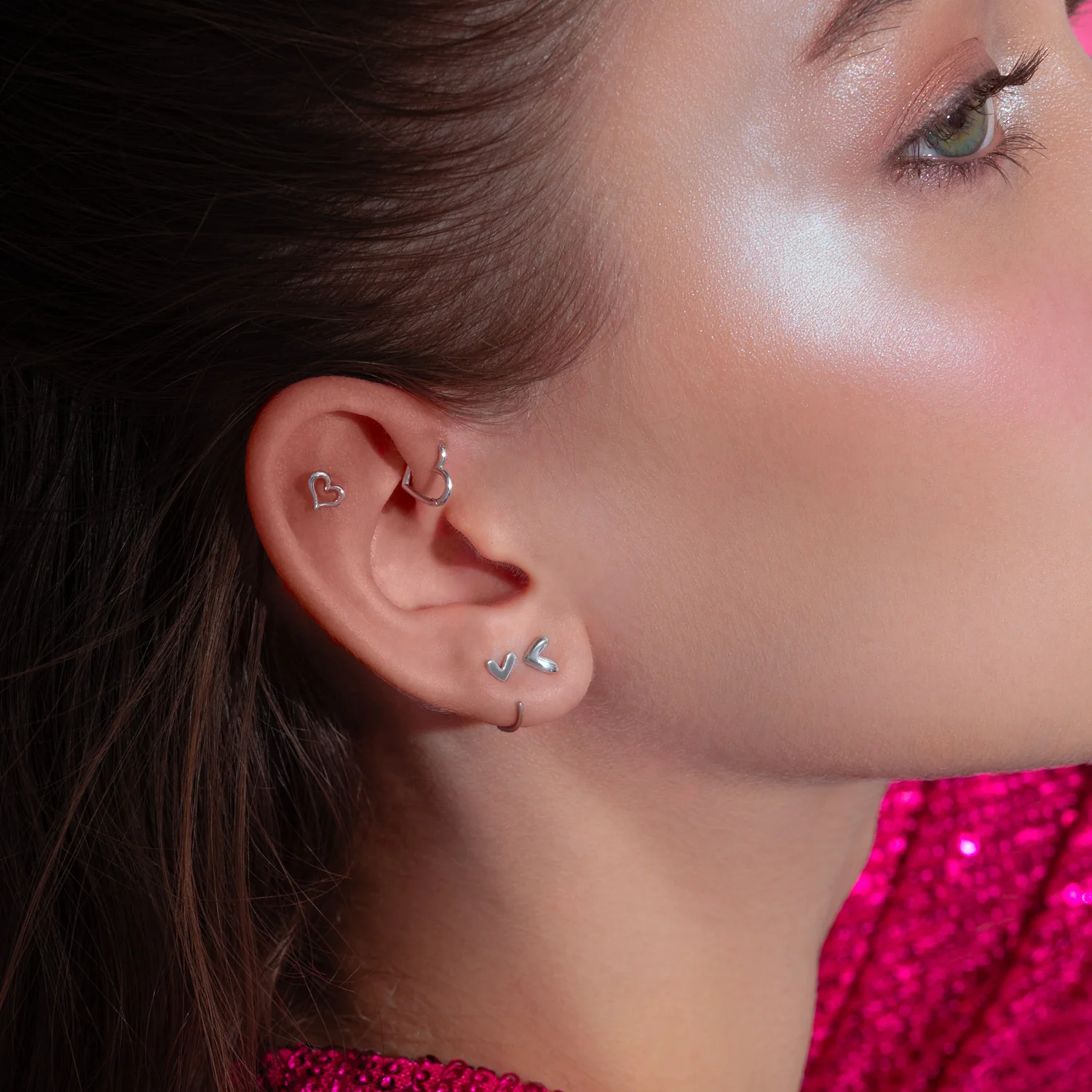 14K Solid Gold Heartfelt Flatback Earring