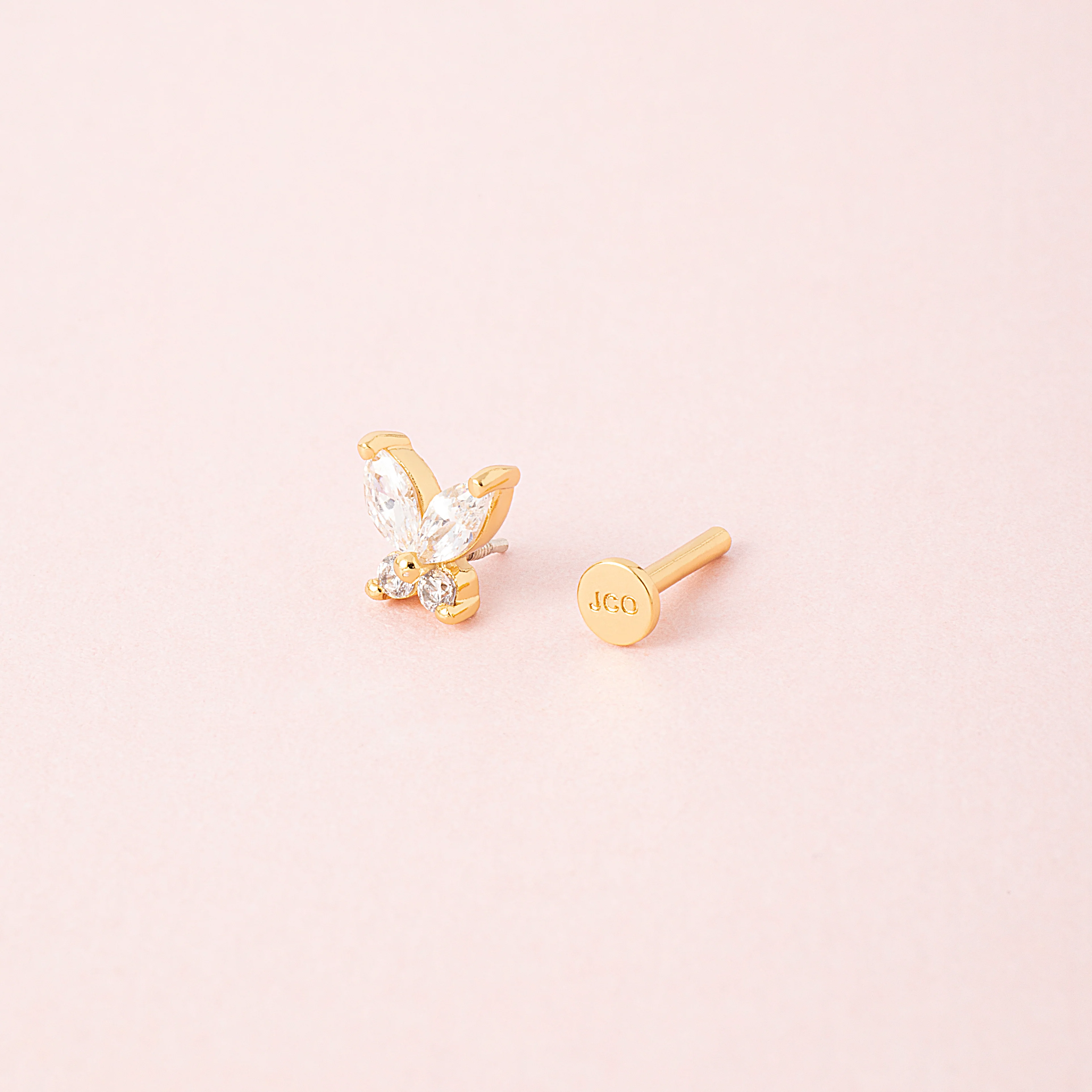 Sparkly Butterfly Flatback Earring