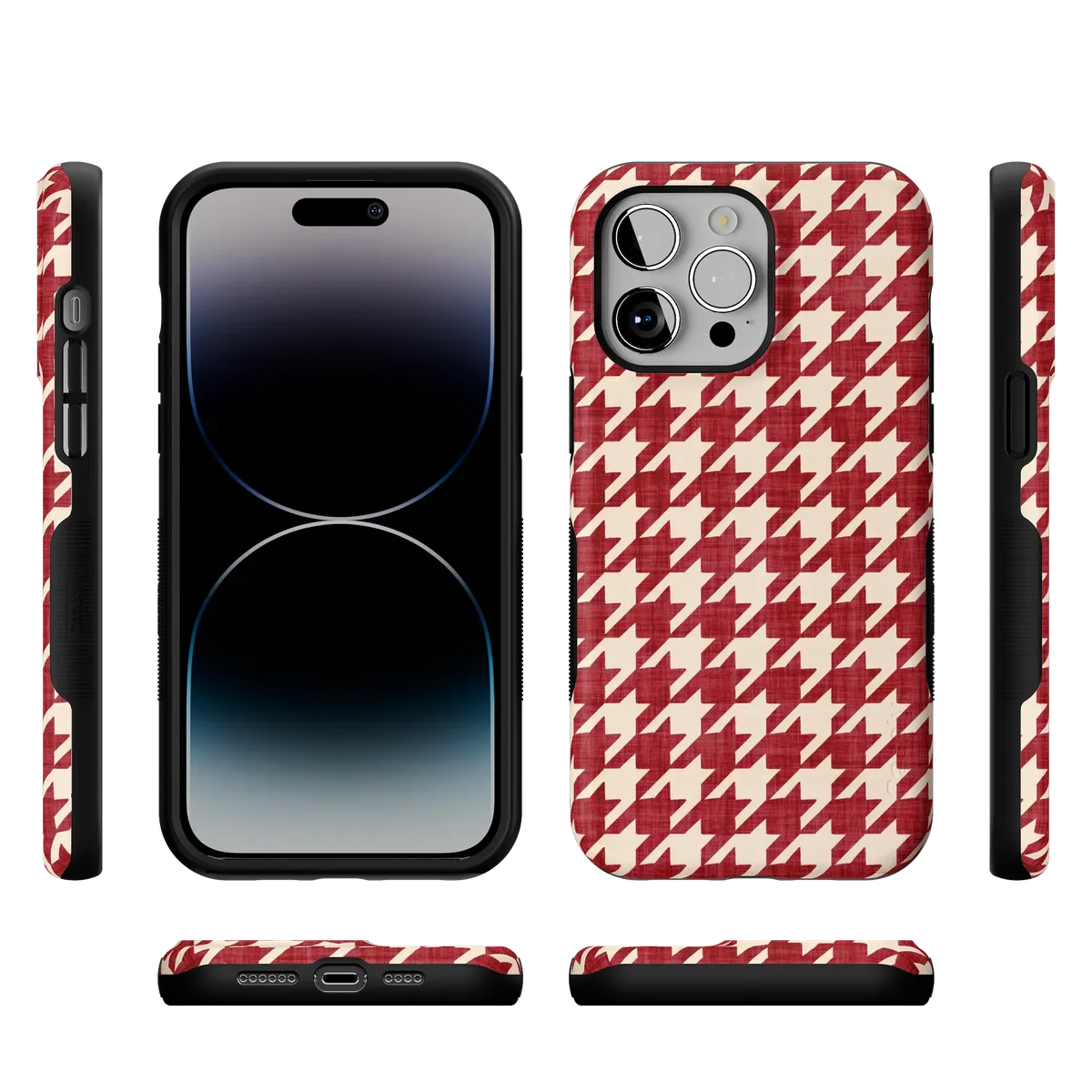 Scarlet Stitch | Red Houndstooth Case