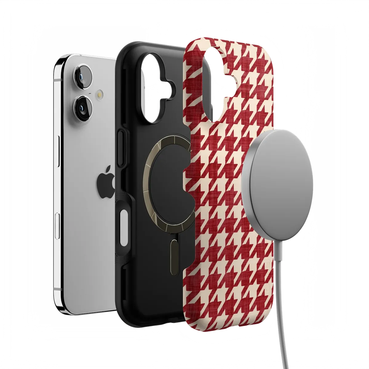 Scarlet Stitch | Red Houndstooth Case