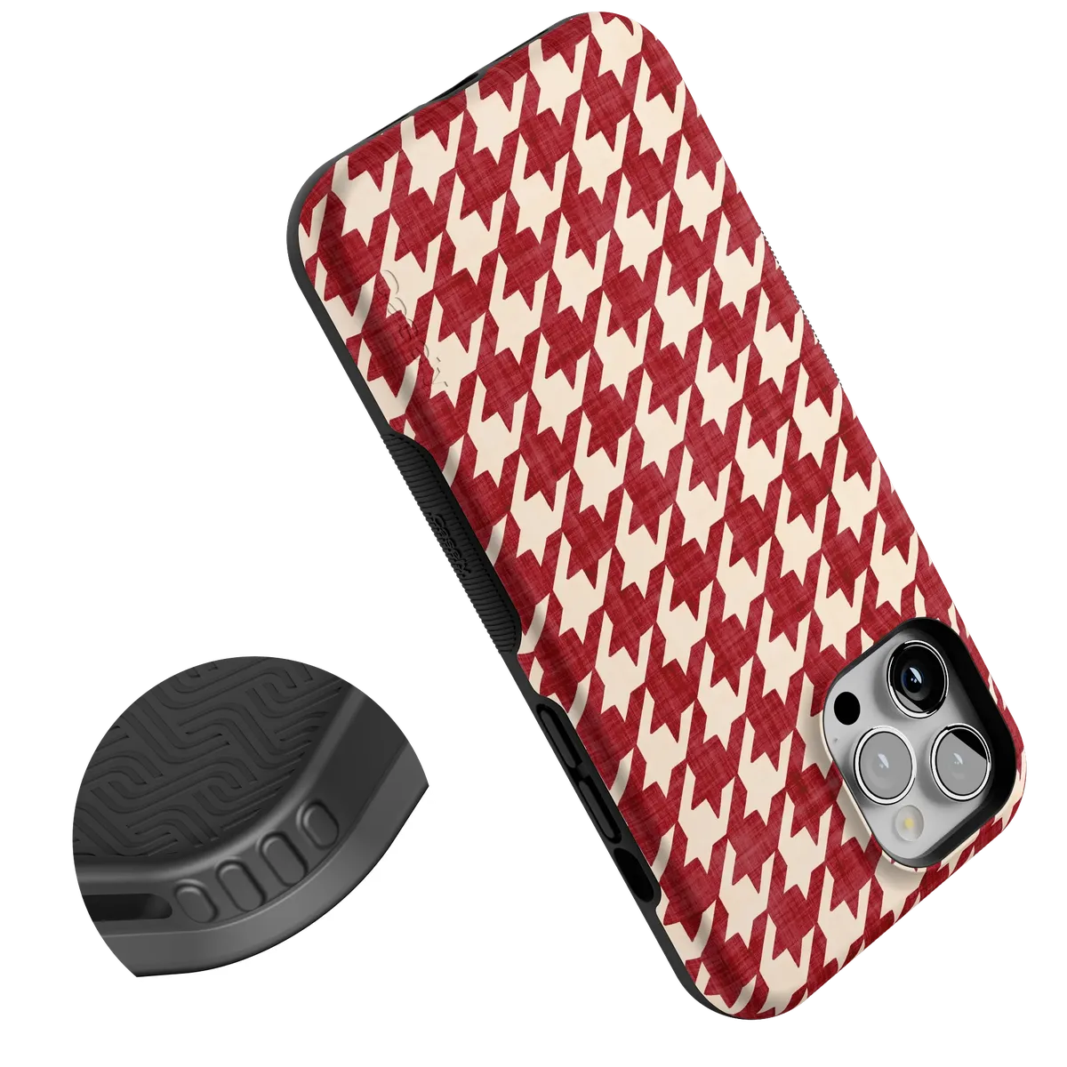 Scarlet Stitch | Red Houndstooth Case