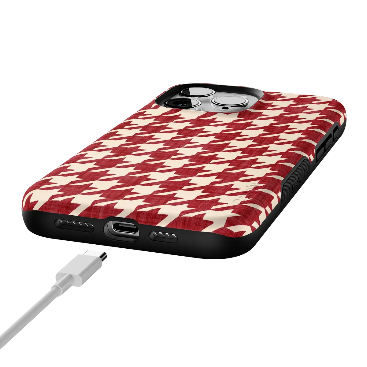 Scarlet Stitch | Red Houndstooth Case