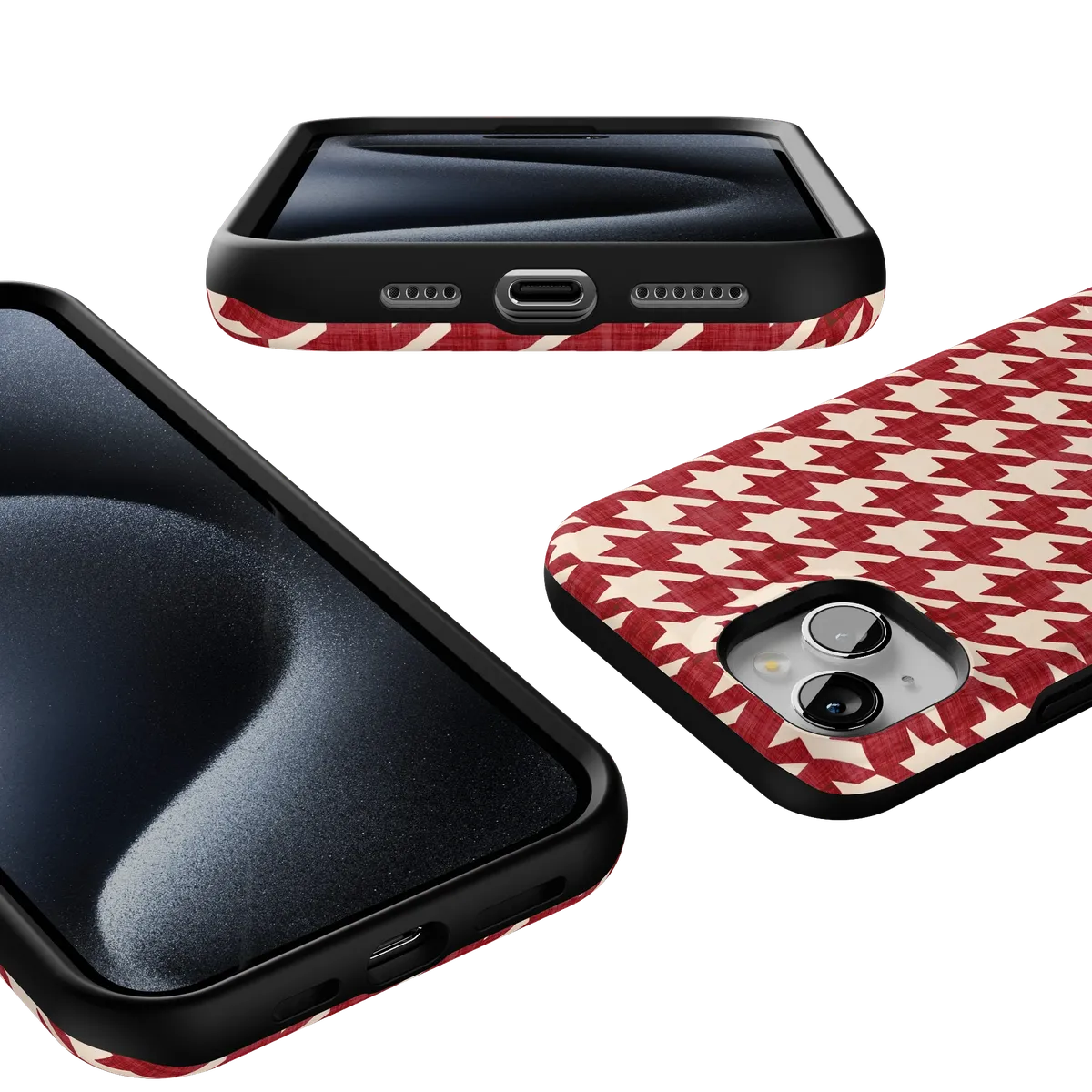 Scarlet Stitch | Red Houndstooth Case