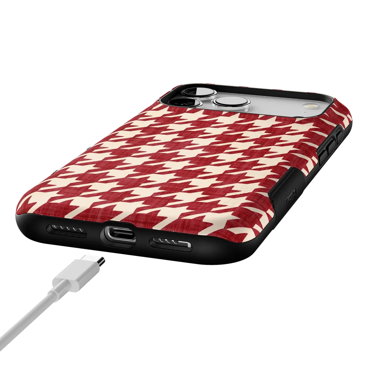 Scarlet Stitch | Red Houndstooth Case