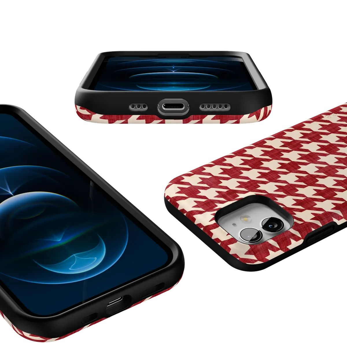 Scarlet Stitch | Red Houndstooth Case