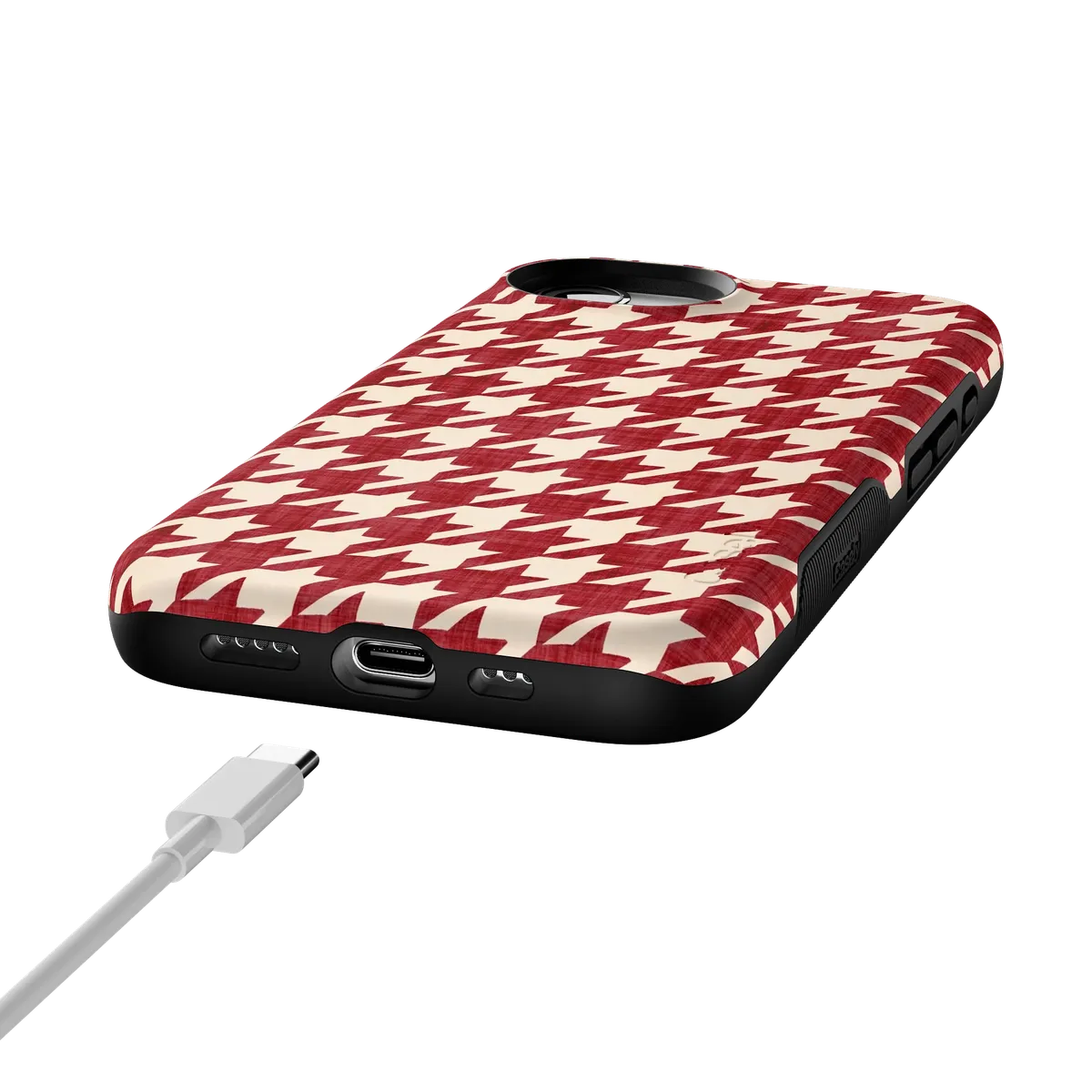 Scarlet Stitch | Red Houndstooth Case