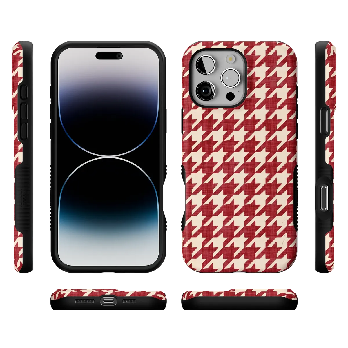 Scarlet Stitch | Red Houndstooth Case
