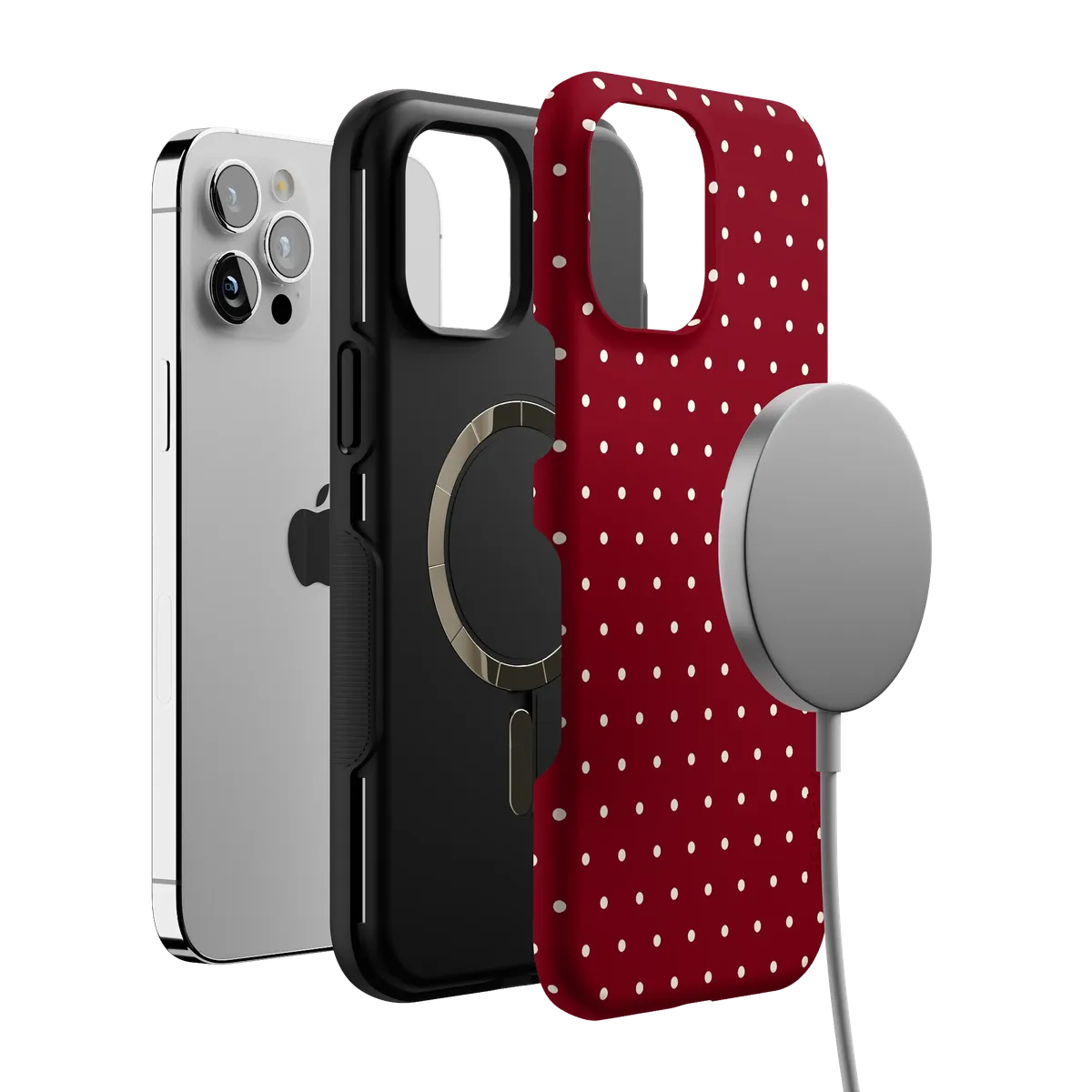 On the Dot | Maroon Polka Dot Case