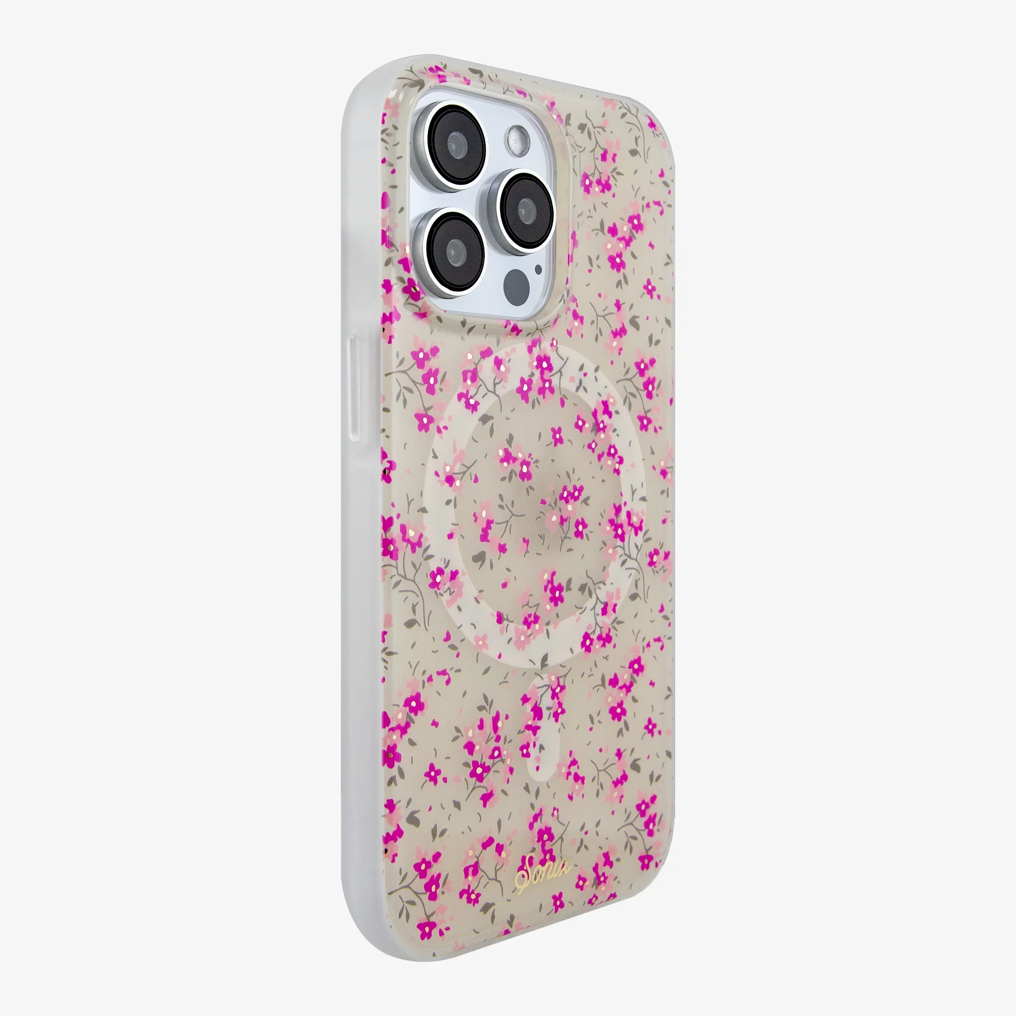 Cottage Floral Pink MagSafe® Compatible iPhone Case