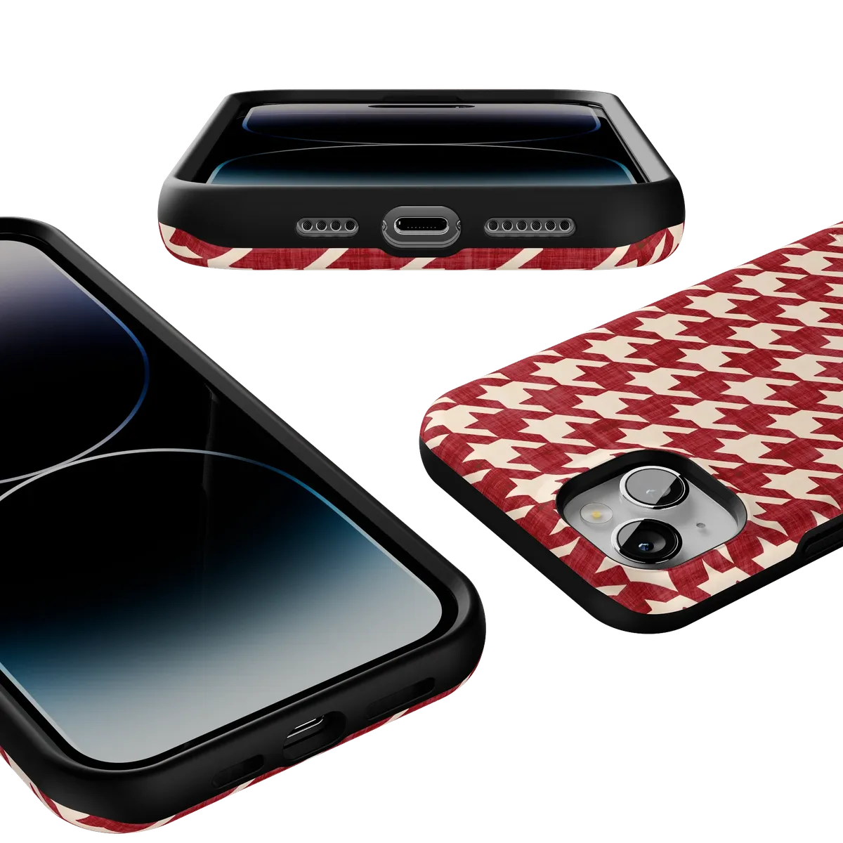 Scarlet Stitch | Red Houndstooth Case