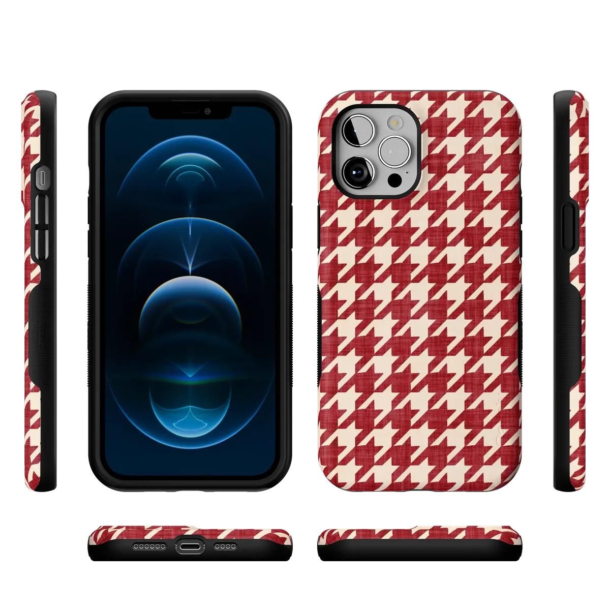 Scarlet Stitch | Red Houndstooth Case