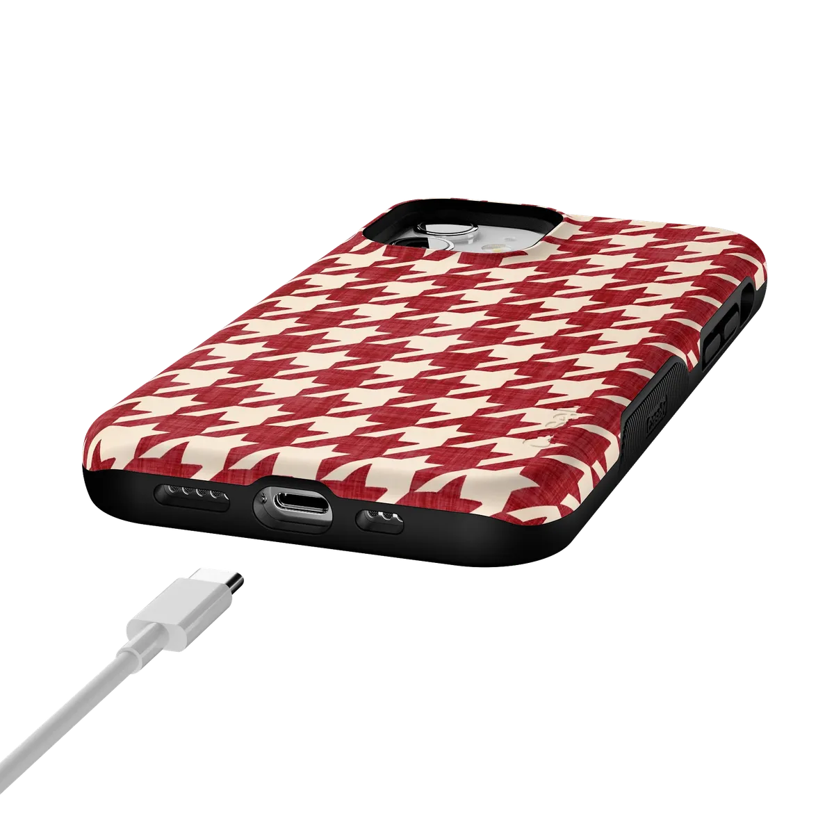 Scarlet Stitch | Red Houndstooth Case