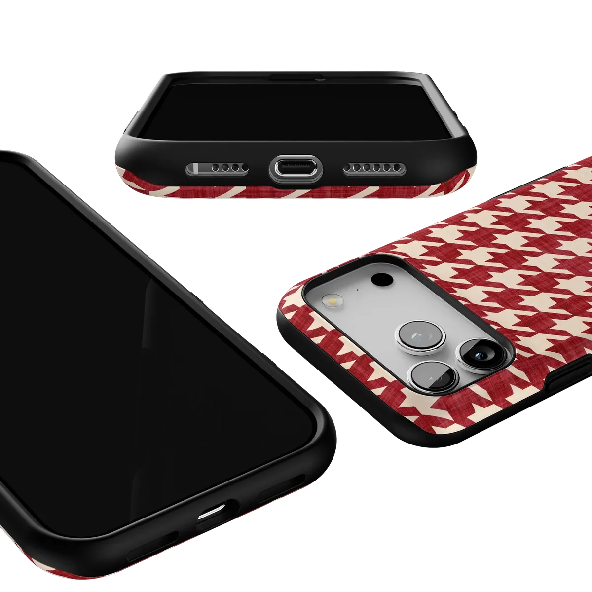 Scarlet Stitch | Red Houndstooth Case