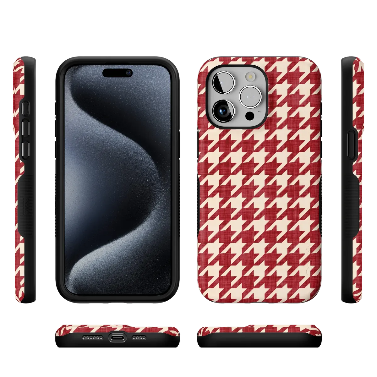 Scarlet Stitch | Red Houndstooth Case